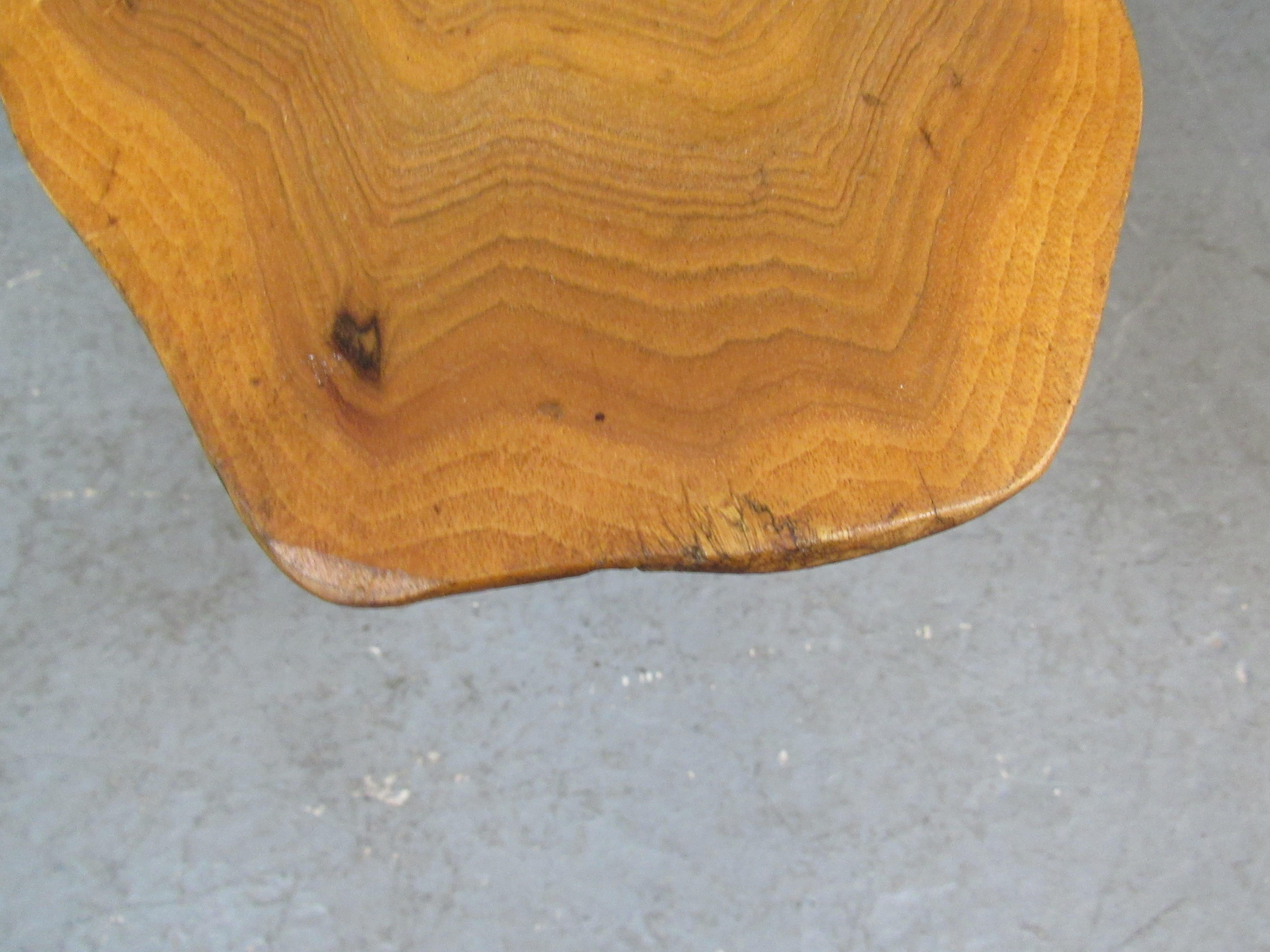 20th Century Butternut Live Edge Bench by Roy Sheldon of Vermont For Sale