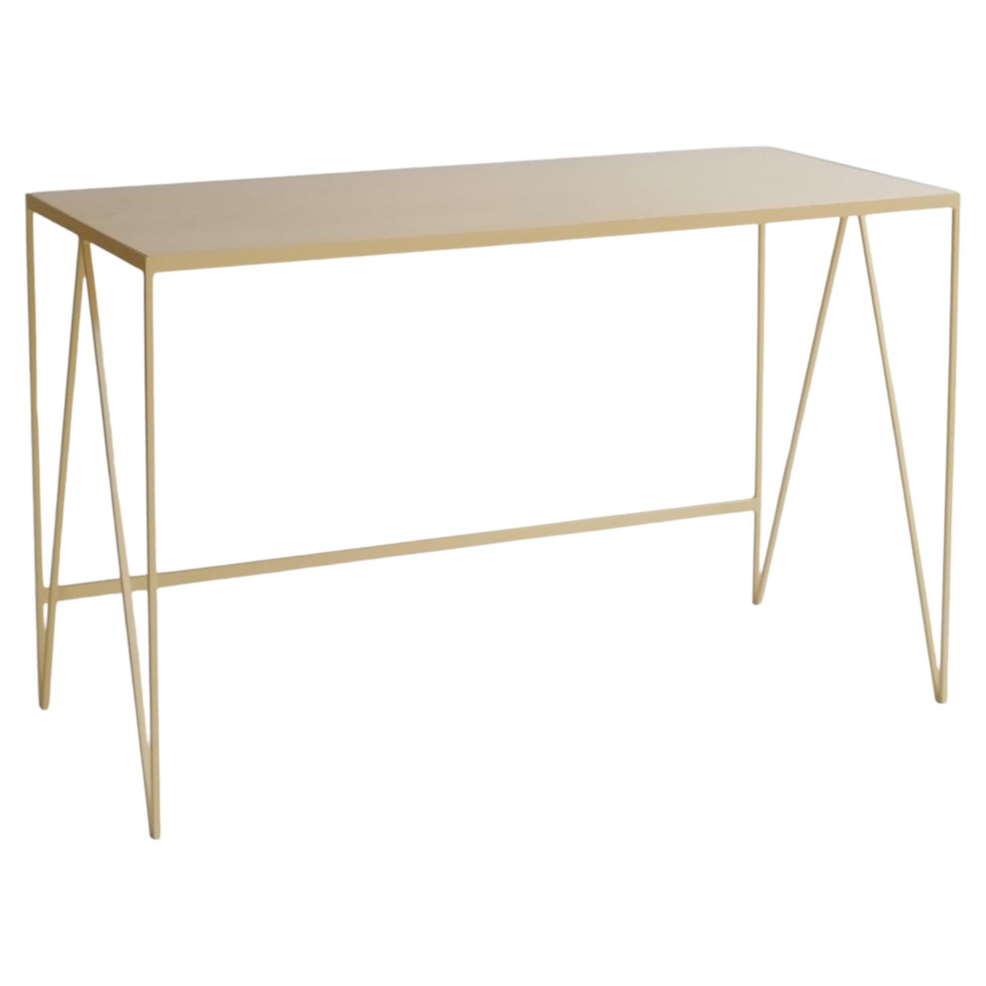 Butternut Study Desk with Birch Plywood Table Top, Cream Desk Customizable For Sale