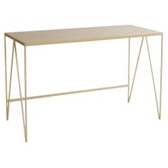Butternut Study Desk with Birch Plywood Table Top, Cream Desk Customizable