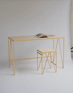Butternut Study Desk with Natural Linoleum Table Top, Customizable