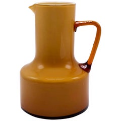 Retro Butterscotch Pitcher with Amber Handle, circa 1970