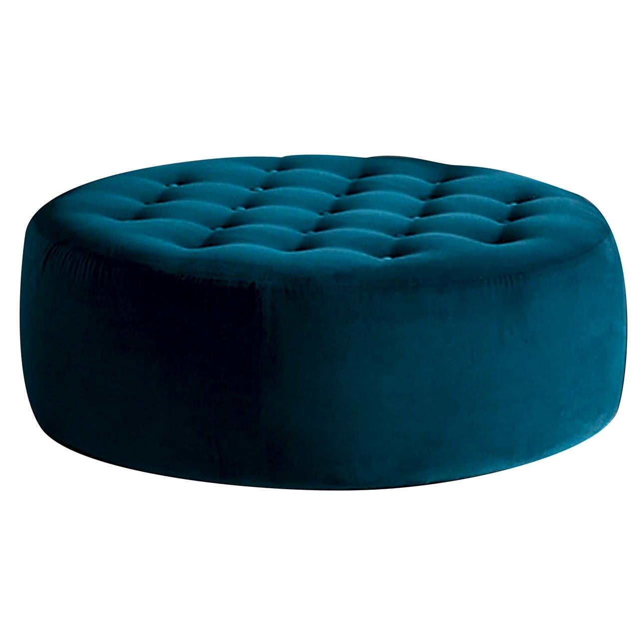 Button Blue Ottoman