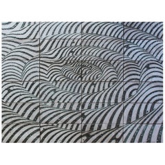 "Button" by Brendan Monroe, 2018, Hand-Carved and Glazed on Heath Ceramics Tile