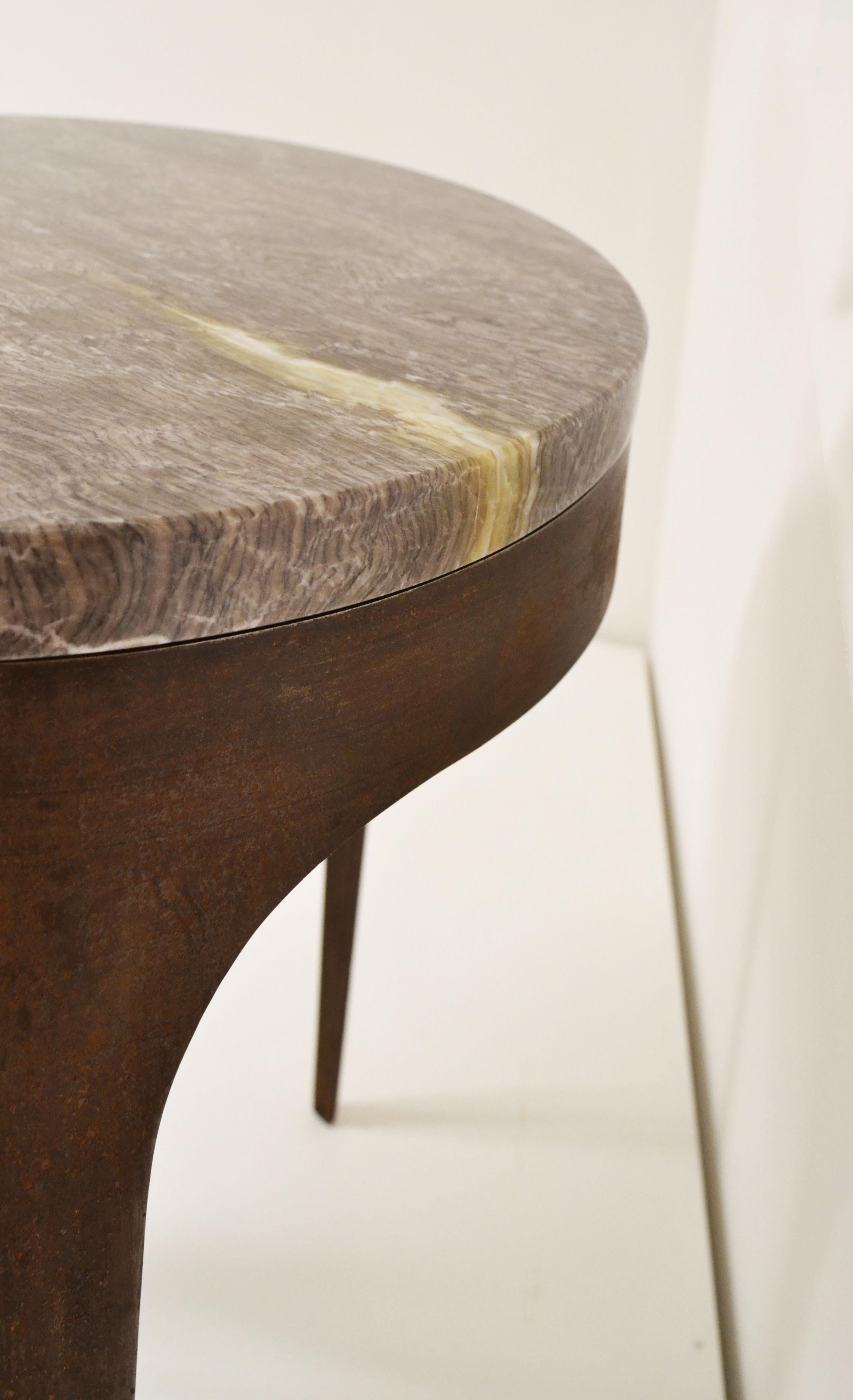 Modern 'Button' Centre / Coffee Table in Italian Viola Marble For Sale