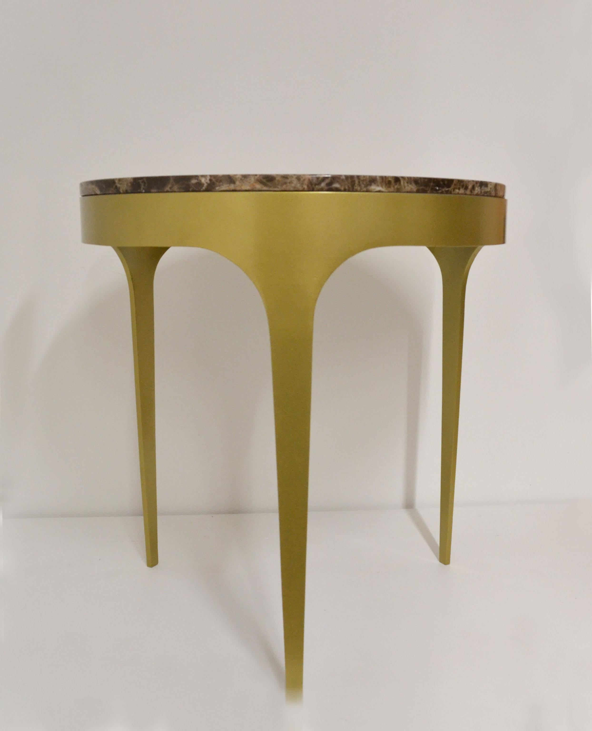 Contemporary 'Button' Centre or Coffee Table in Spanish Emperor Marble For Sale