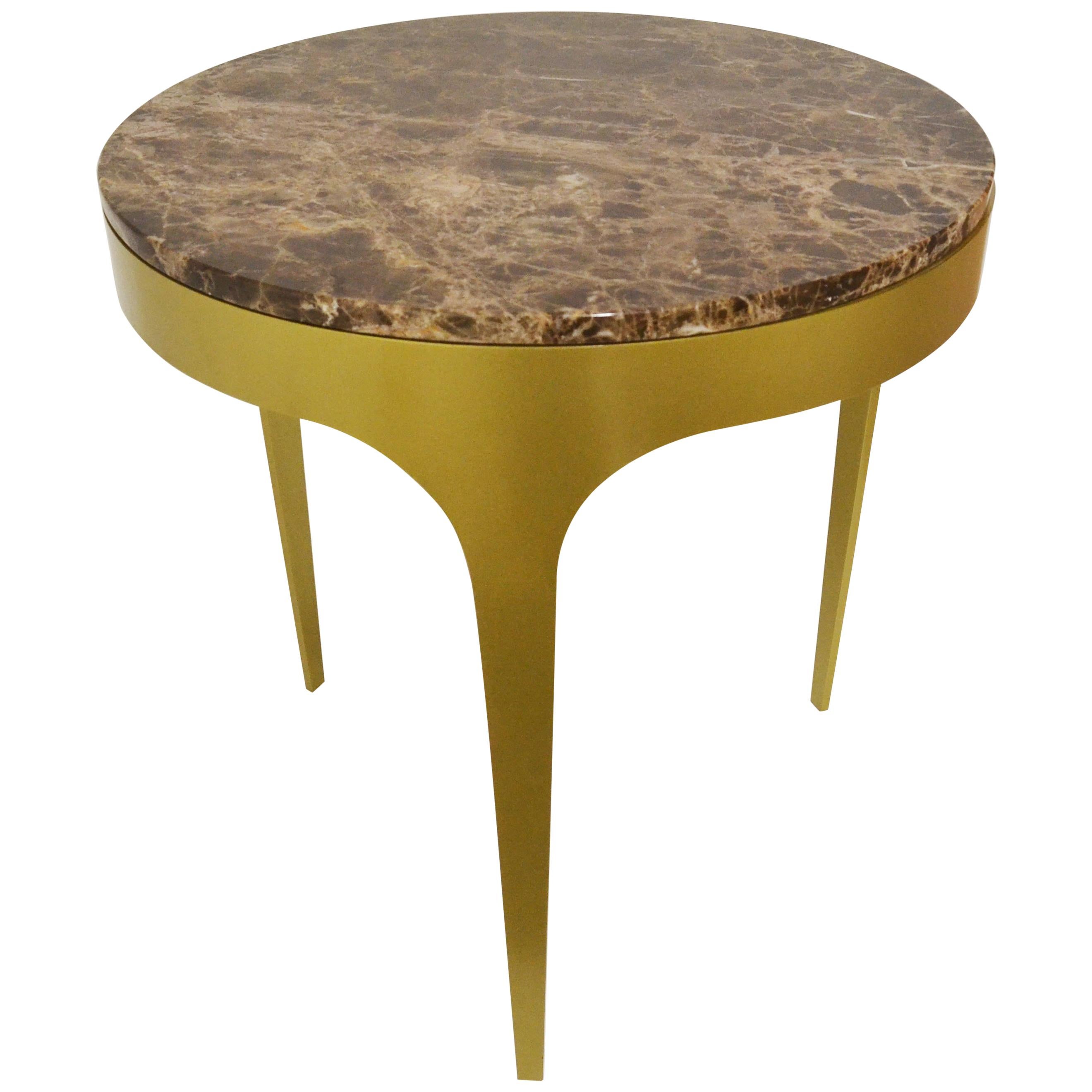 'Button' Centre or Coffee Table in Spanish Emperor Marble For Sale