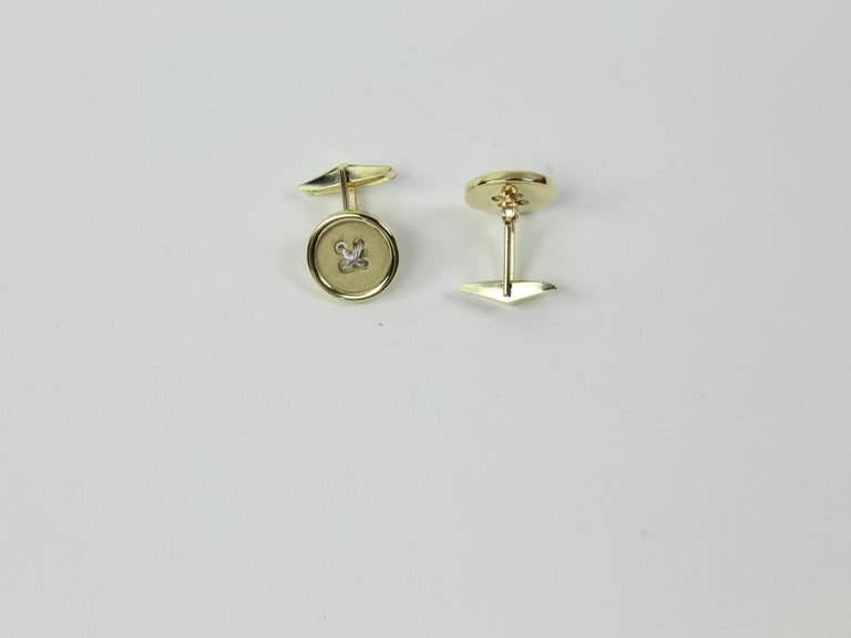 Button Cufflink and Shirt Stud Gold Dress Set For Sale at 1stdibs