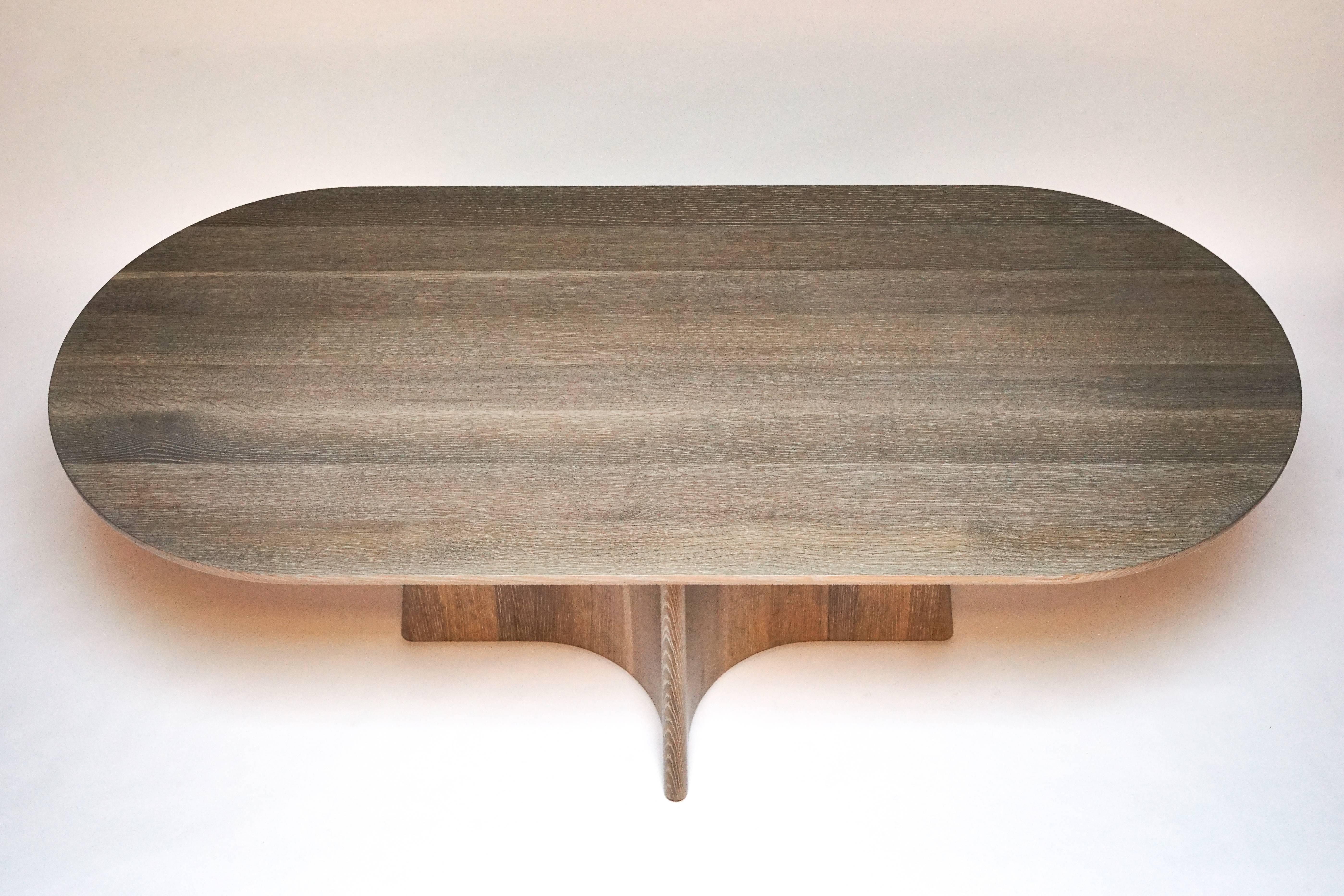 Modern Button Racetrack Dining Table