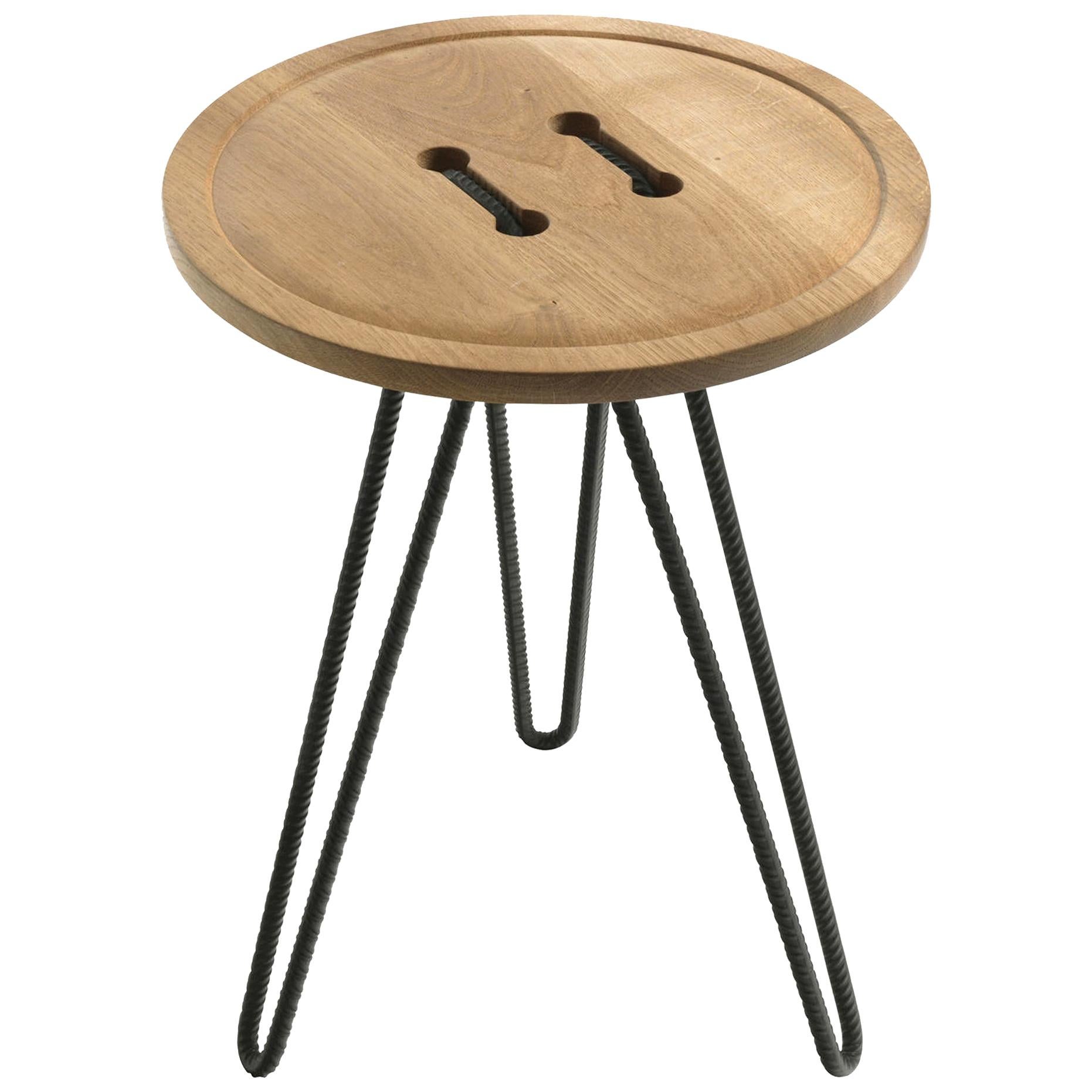 Button Wood Table, Designed by Luca Martorano & Mattia Albicini, Made in Italy