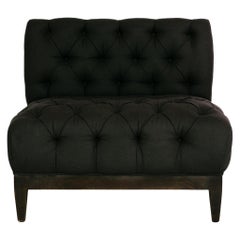Button Tufted Charcoal Banquette
