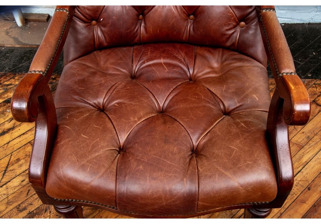 Button Tufted Leather Armchair 3