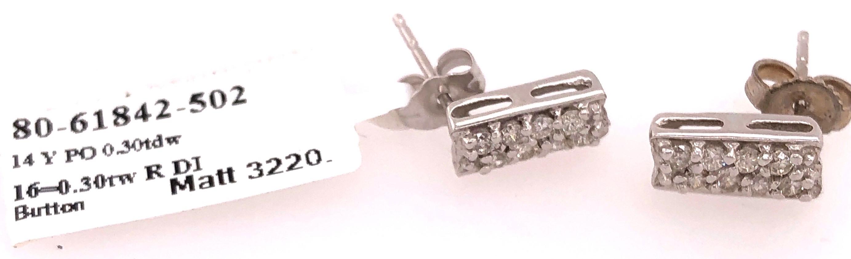 Button White Gold Earrings with 16 Diamonds For Sale 3