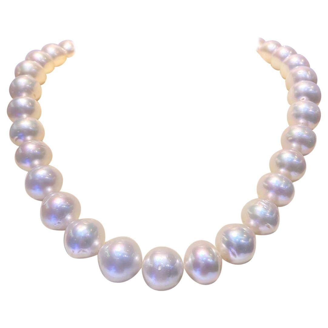 Oval White South Sea Pearl Australian 35pcs For Sale at 1stDibs