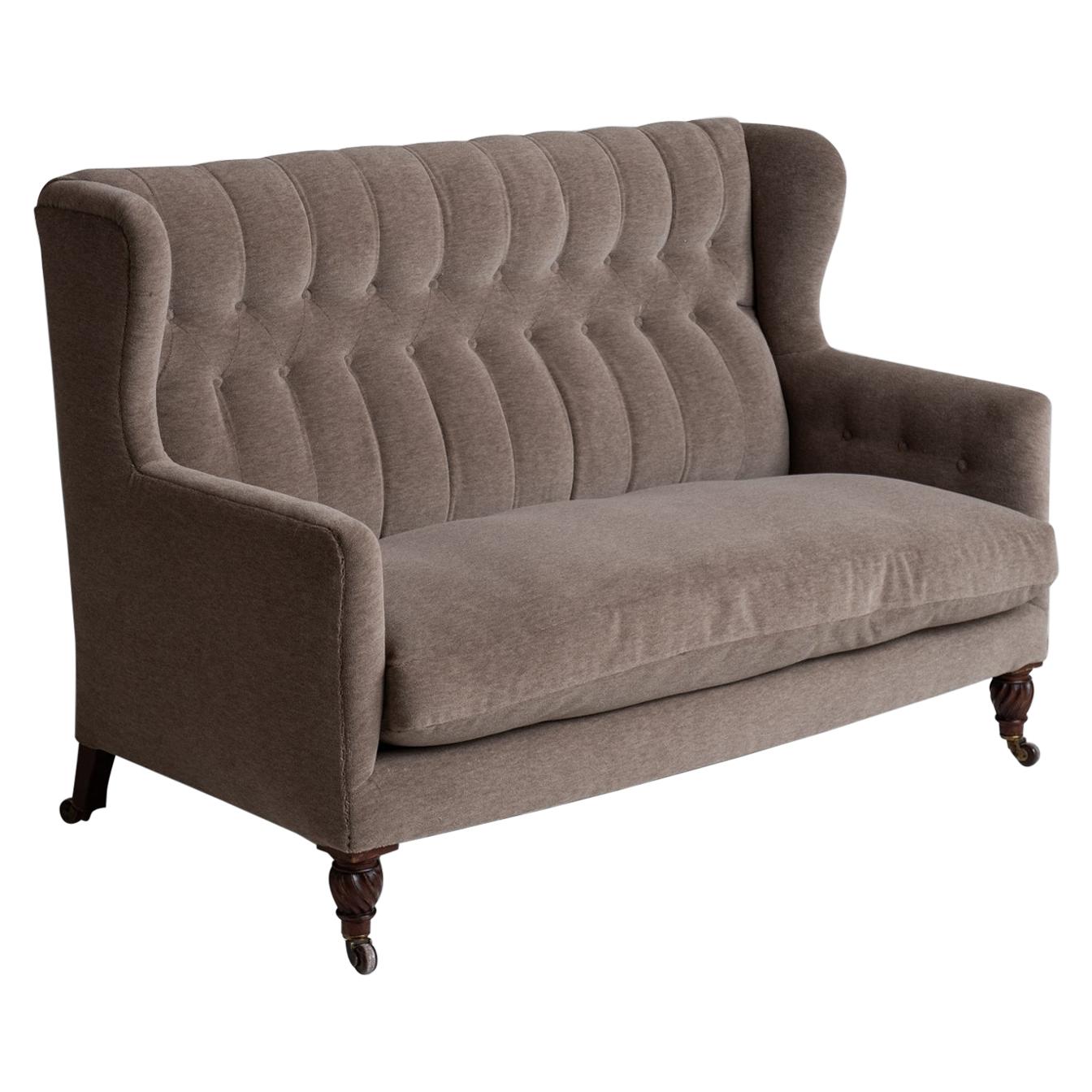Buttonback Wing Sofa, England, 19th Century