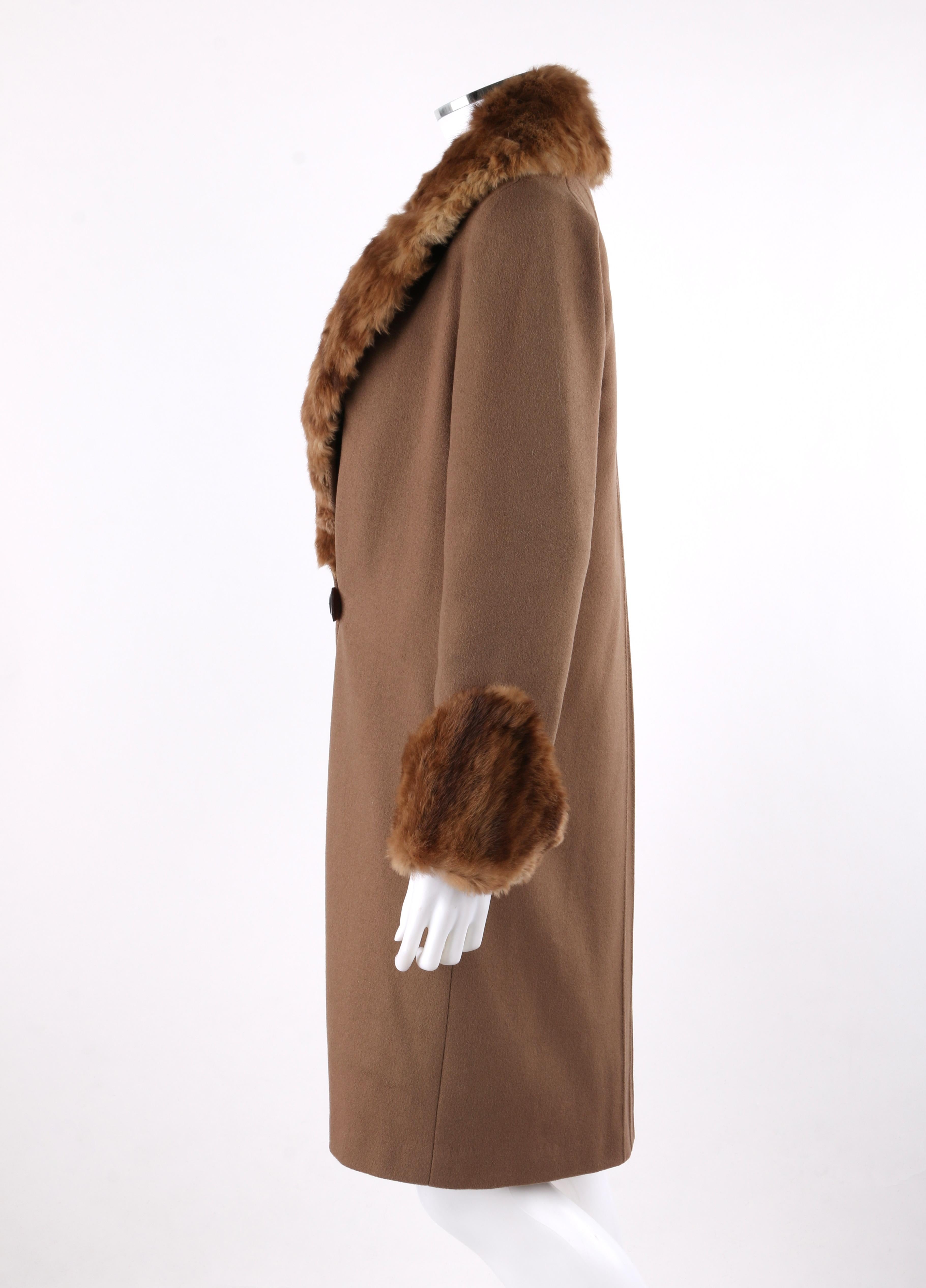 Brown BUXKIN c.1910's Edwardian Sable Fur Tailored Deco Shawl Lapel Collar Coat Jacket