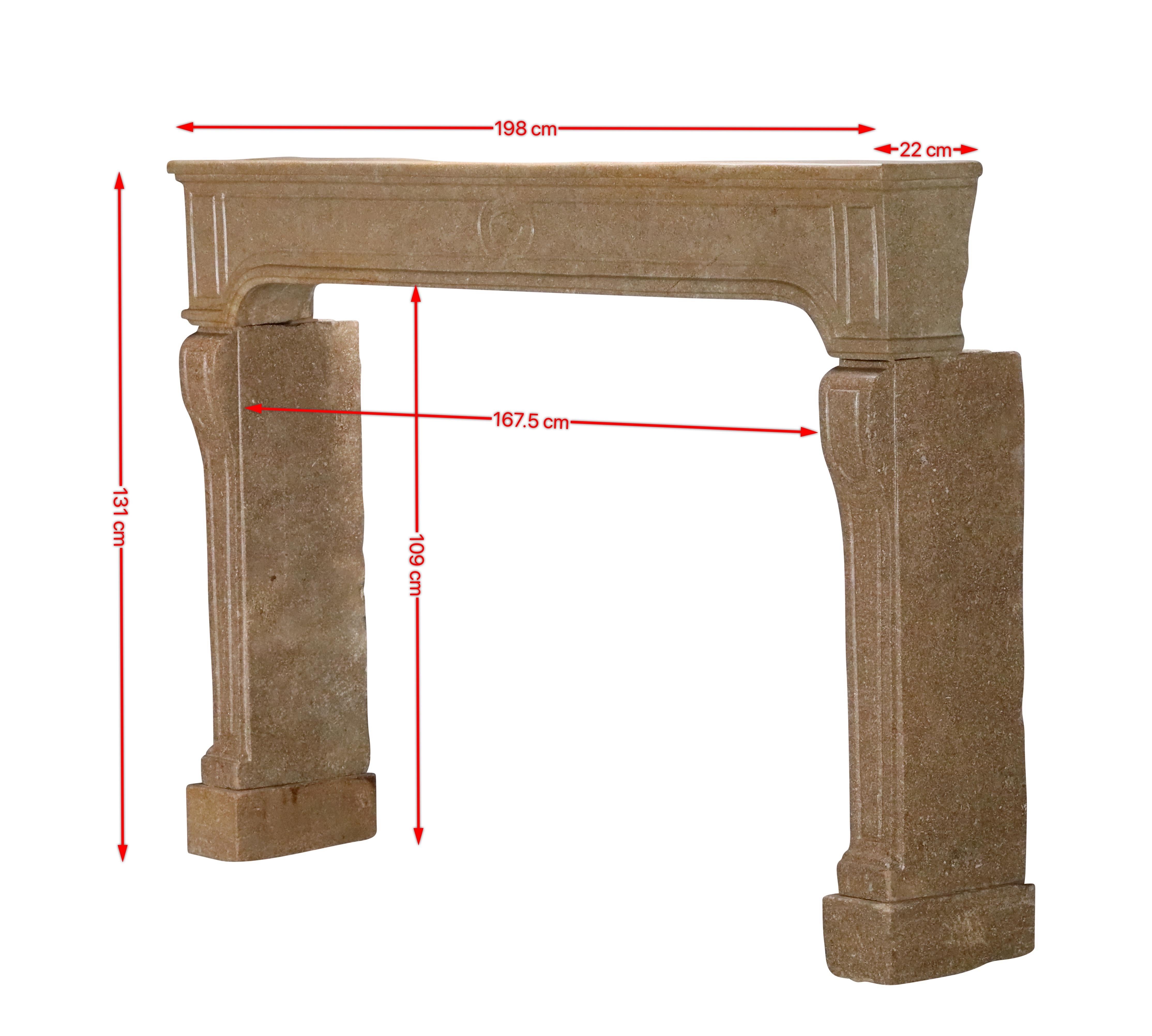 Rodete de chimenea de piedra extragrande del siglo XVIII Francés en venta