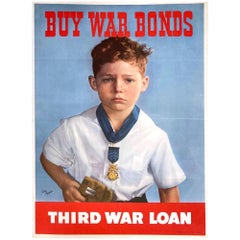 "Buy War Bonds. Third War Loan" Vintage WWII Bonds Poster by Victor Kepples 1943