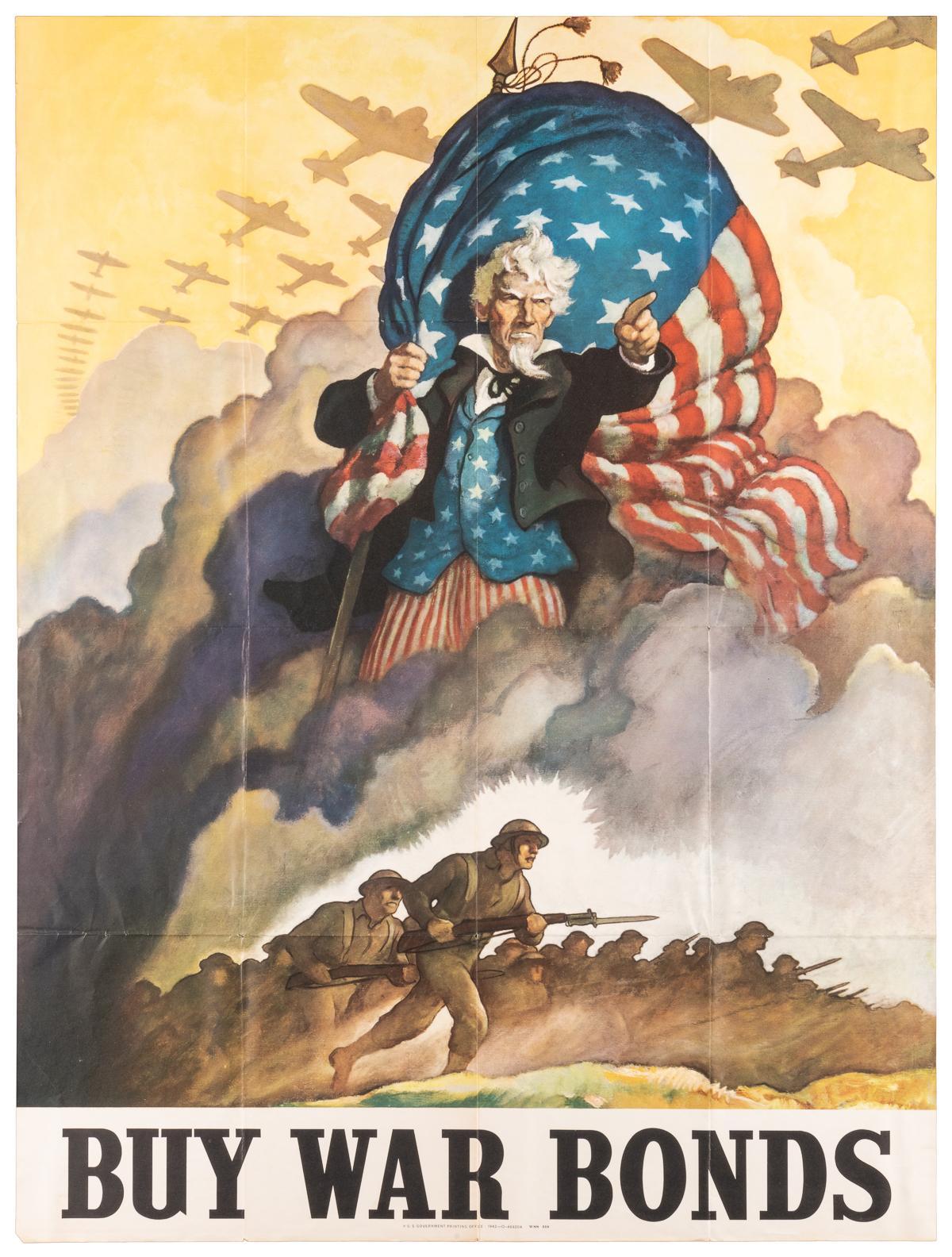 „Buy War Bonds“ Vintage-Poster aus dem Zweiten Weltkrieg von Newell Convers Wyeth, 1942 (Moderne der Mitte des Jahrhunderts) im Angebot