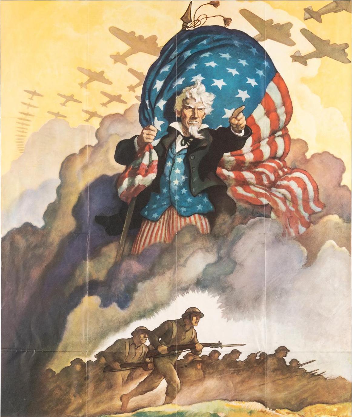 Américain Affiche vintage de la Seconde Guerre mondiale, Newell Convers Wyeth, 1942 en vente