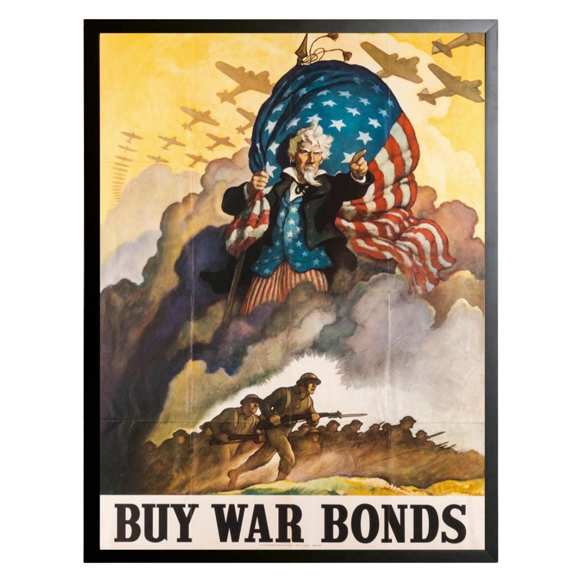 "Buy War Bonds" Vintage WWII Poster by Newell Convers Wyeth, 1942 For Sale