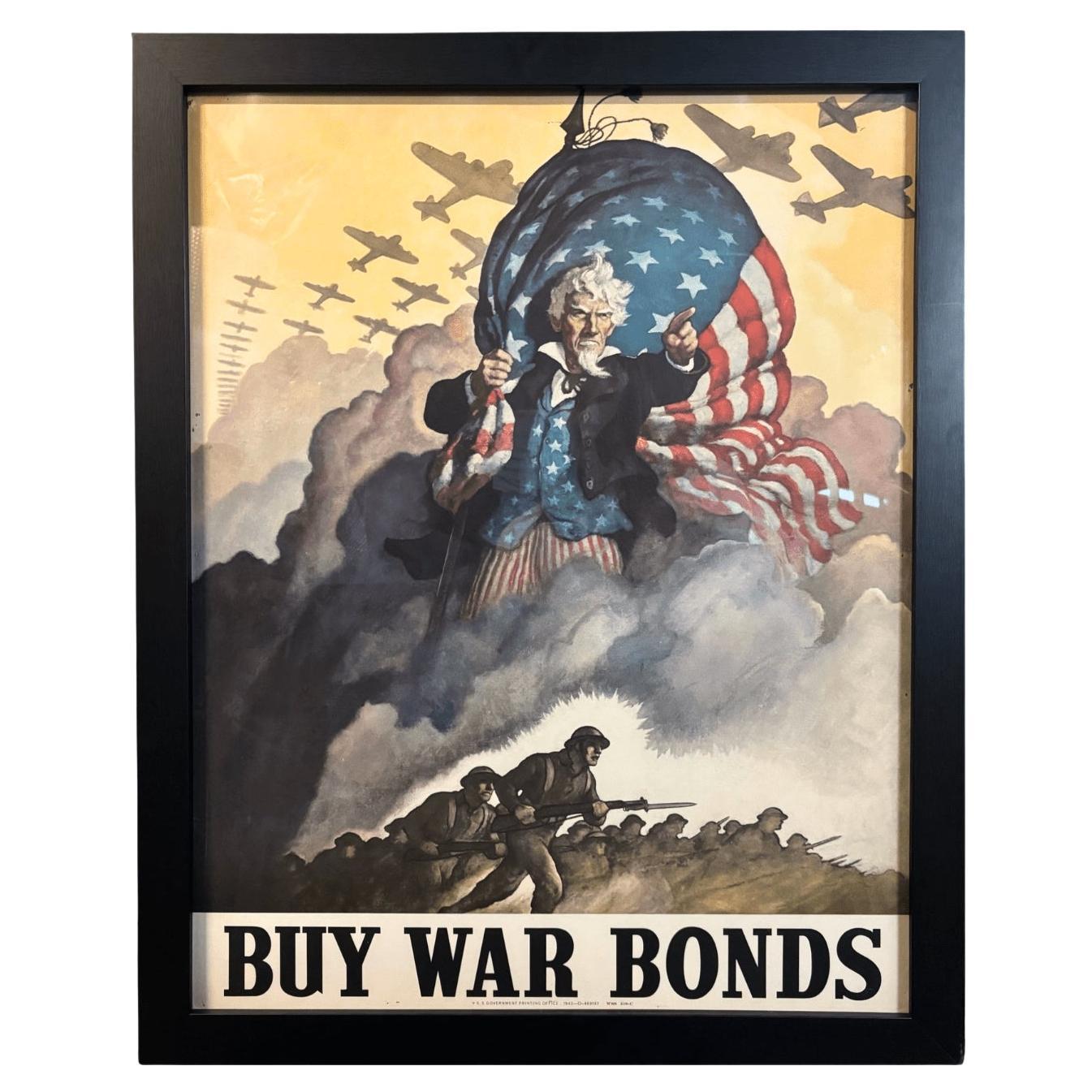 "Buy War Bonds" Vintage WWII Poster by Newell Convers Wyeth, 1942