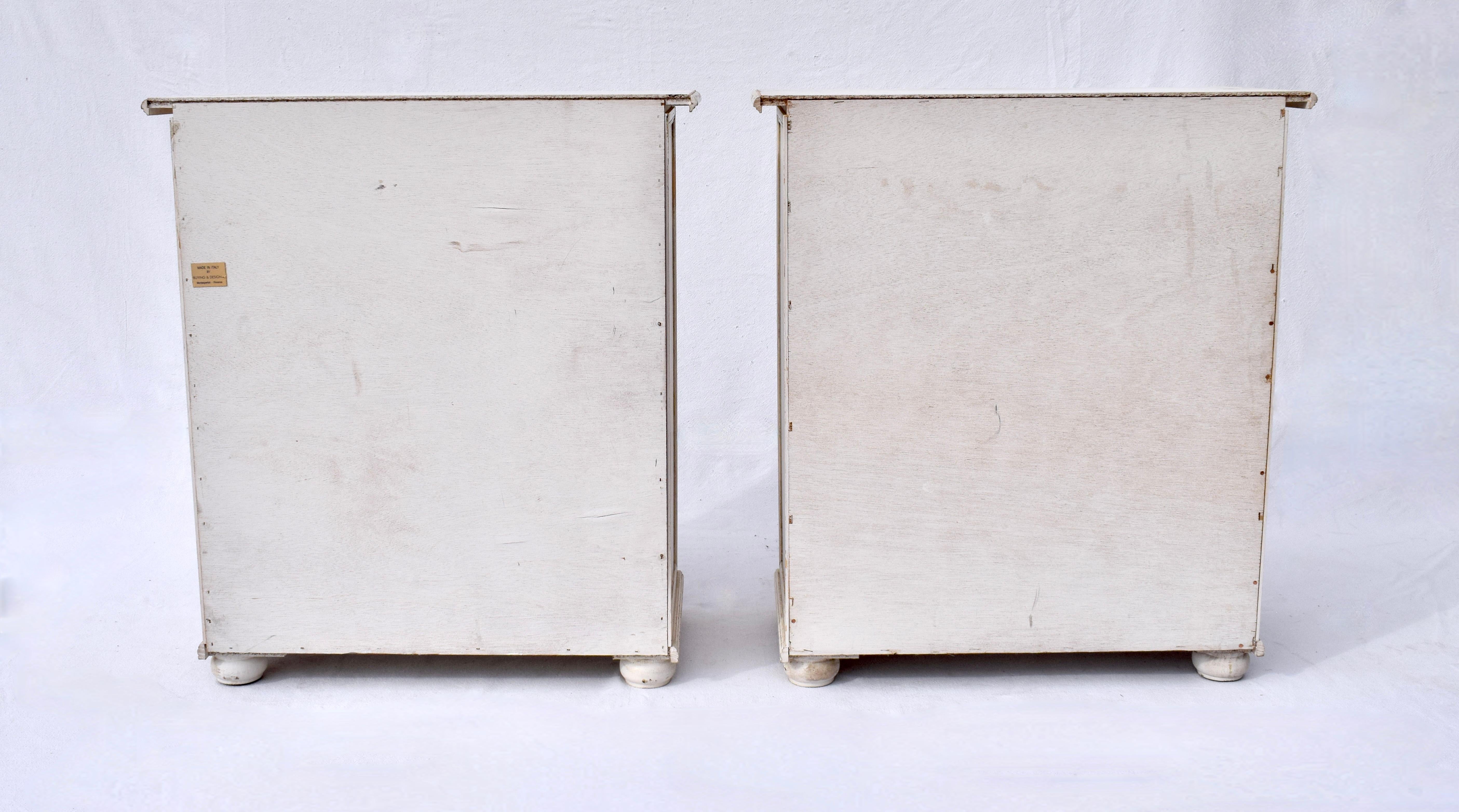 Brass Buying & Design Pair of Whitewashed Chests For Sale