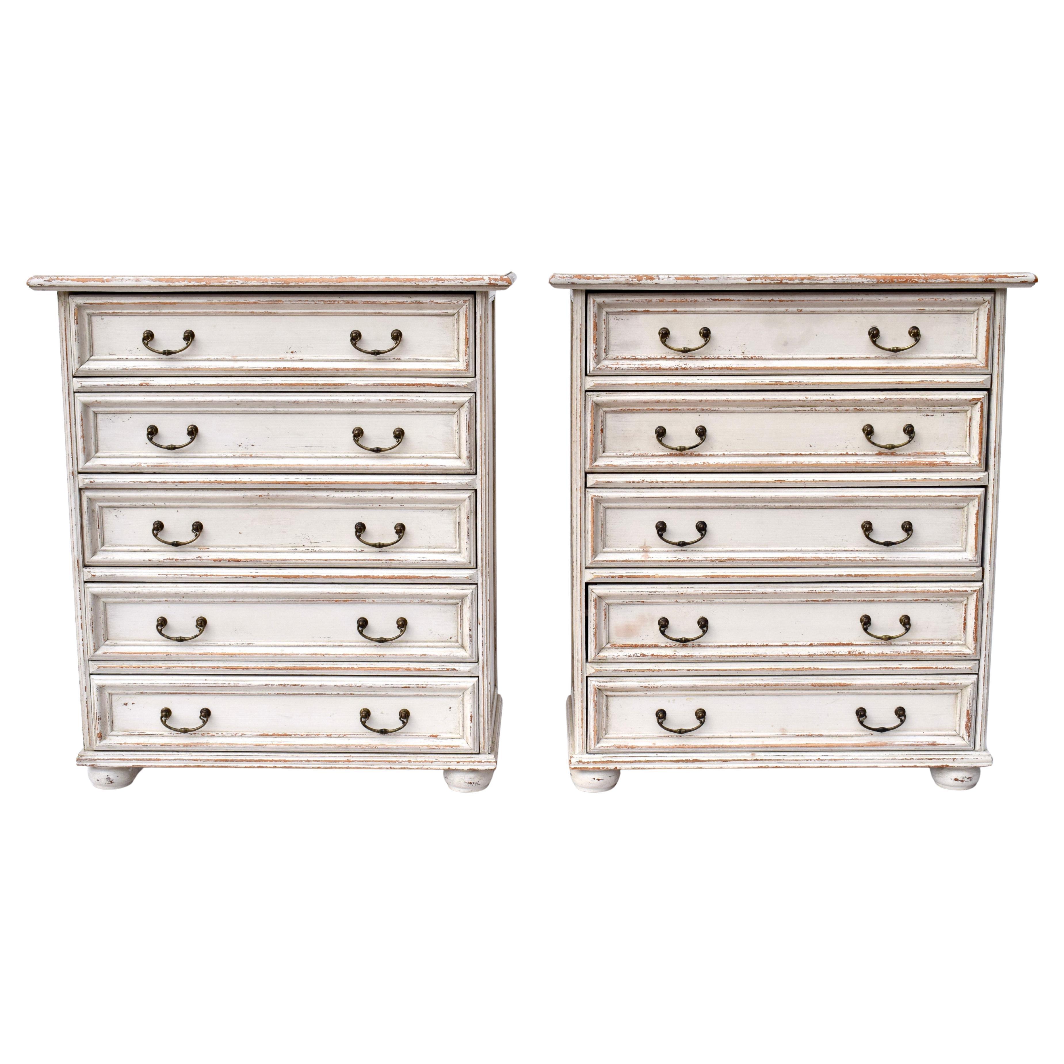 Buying & Design Pair of Whitewashed Chests For Sale