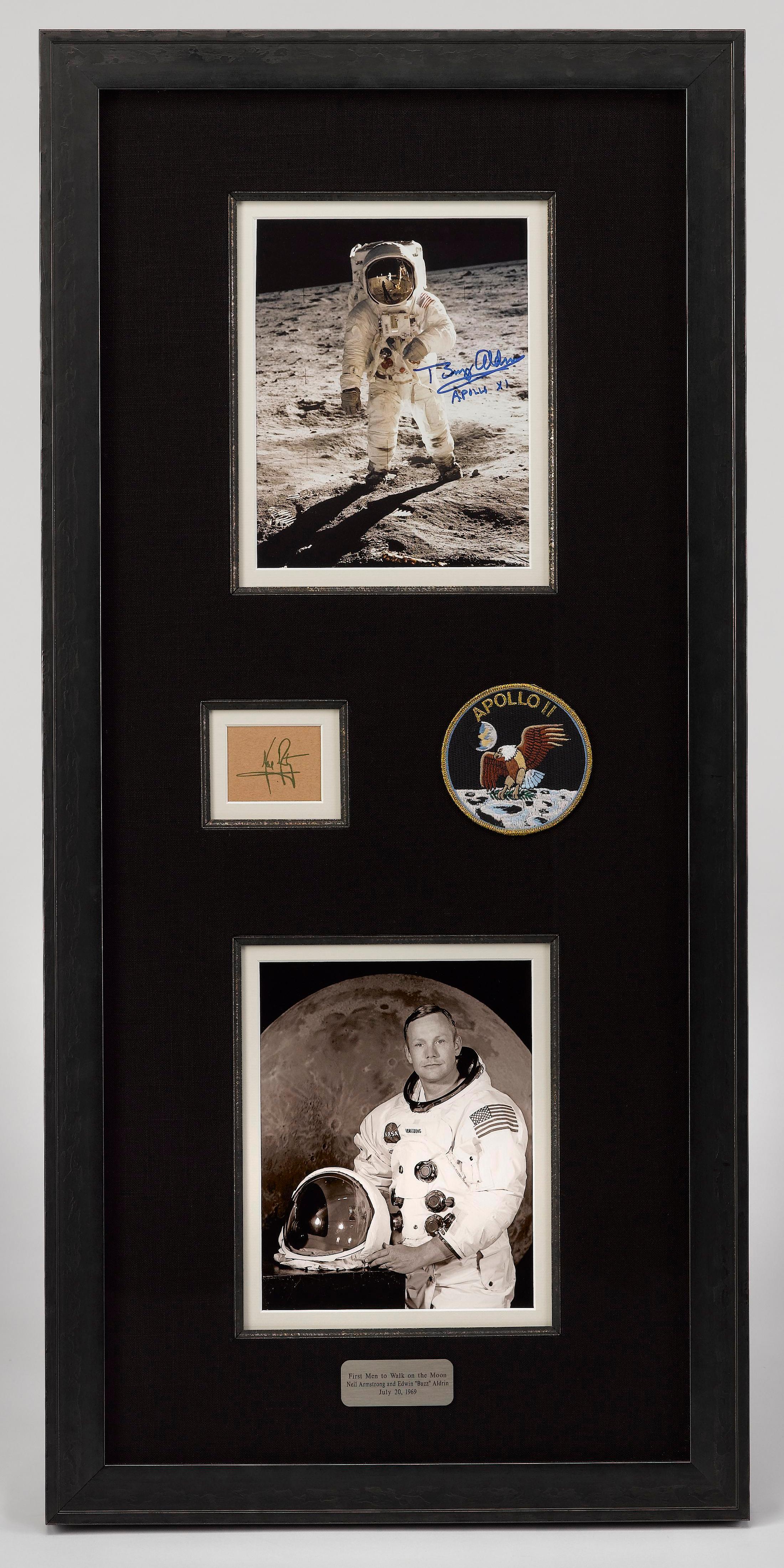 Mid-Century Modern Buzz Aldrin and Neil Armstrong Signature Collage