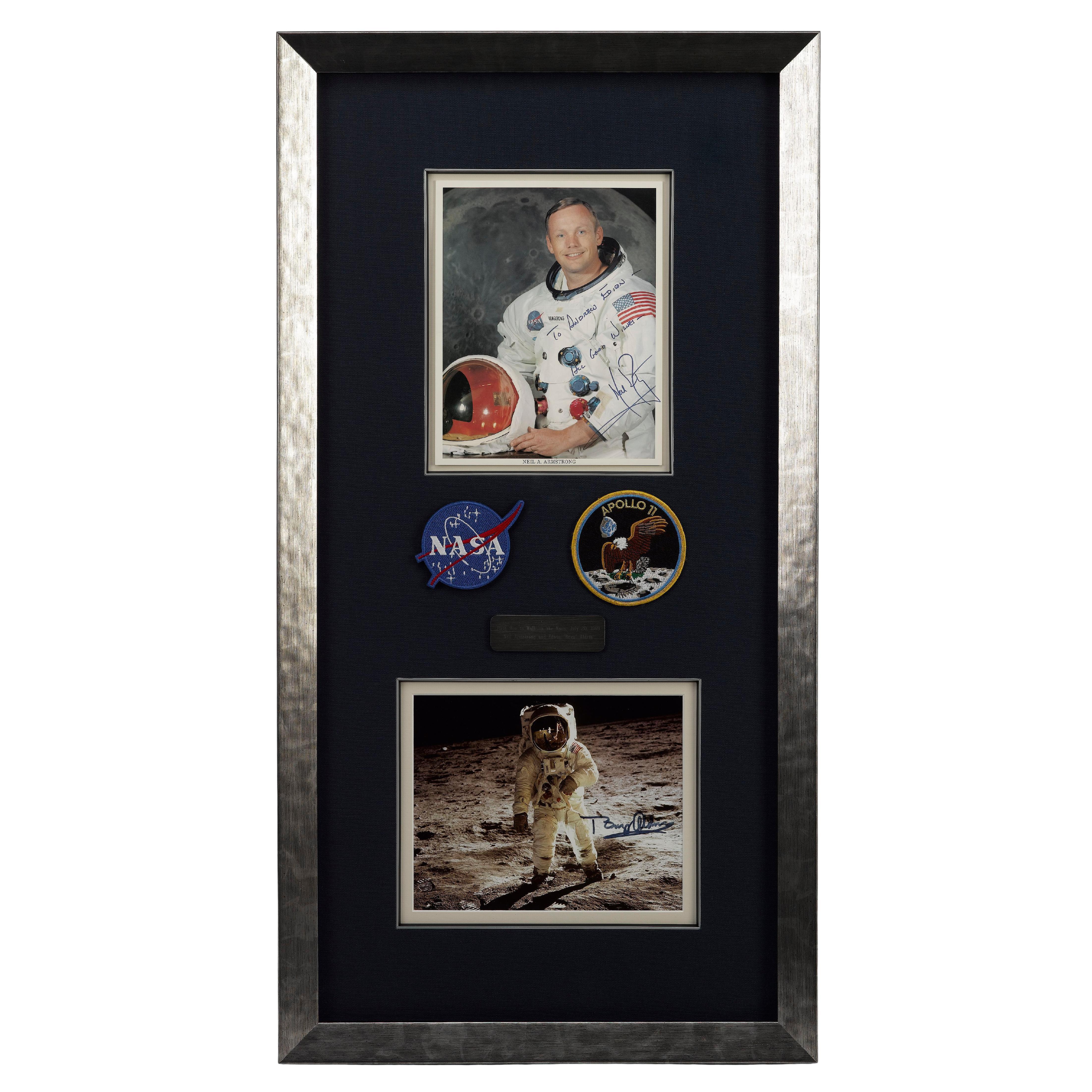 Buzz Aldrin and Neil Armstrong Signature Collage For Sale