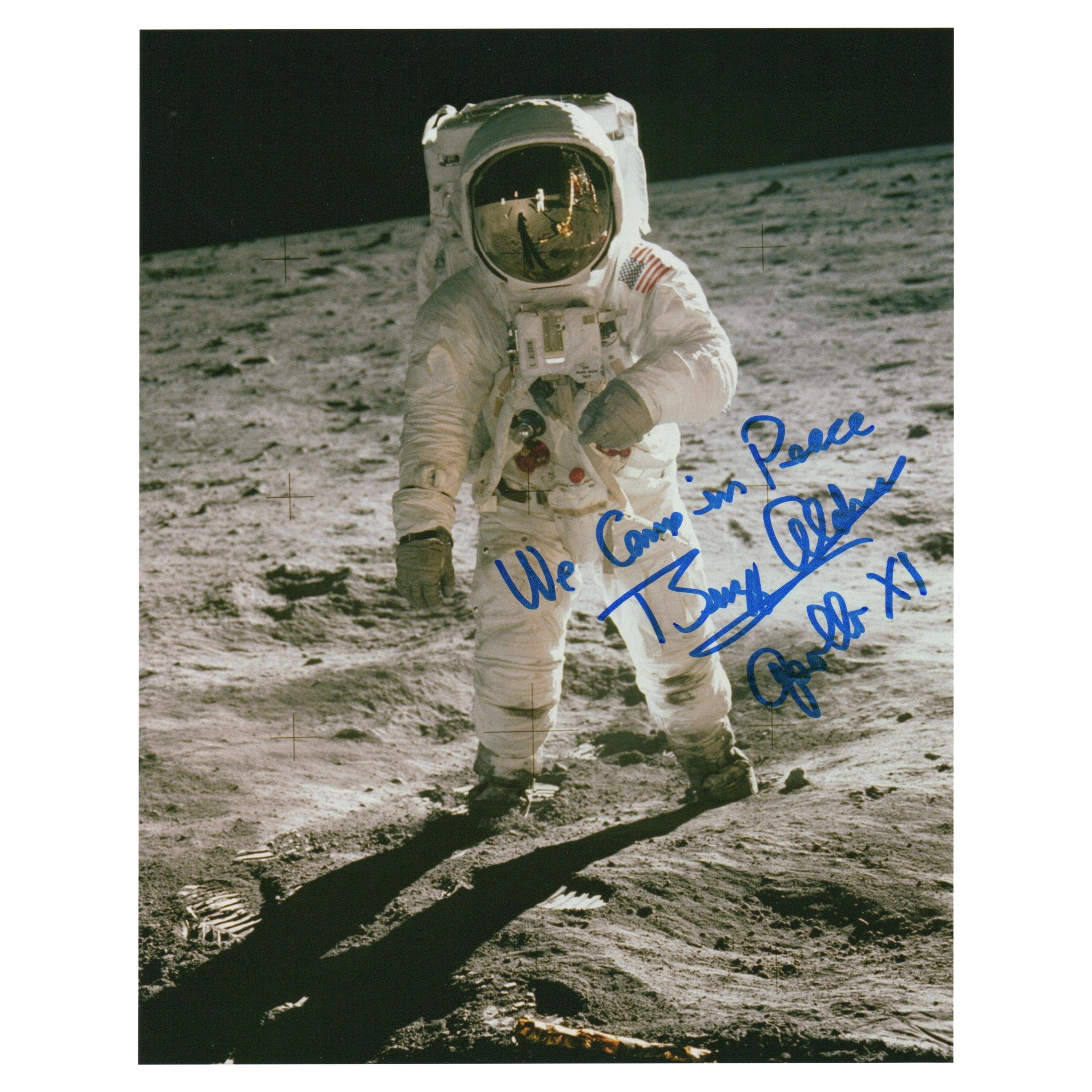 Buzz Aldrin "We Came in Peace" Signed Apollo 11 Photograph