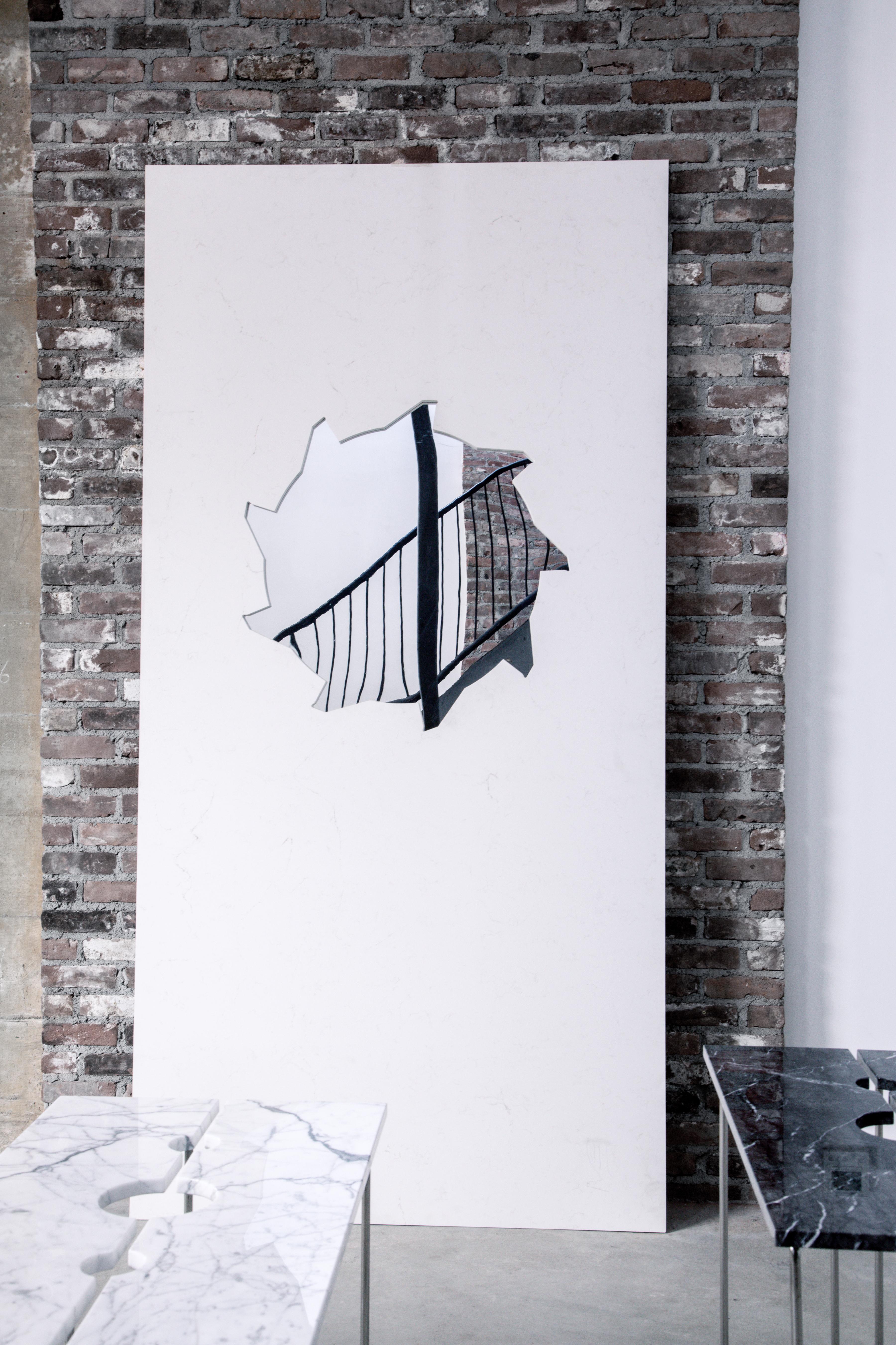 Americano Specchio Buzzsaw Monolith - Bianco in vendita