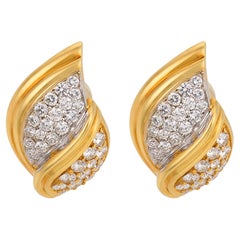 Bvcciari Italian 3.15 carat diamond 18k yellow gold earrings