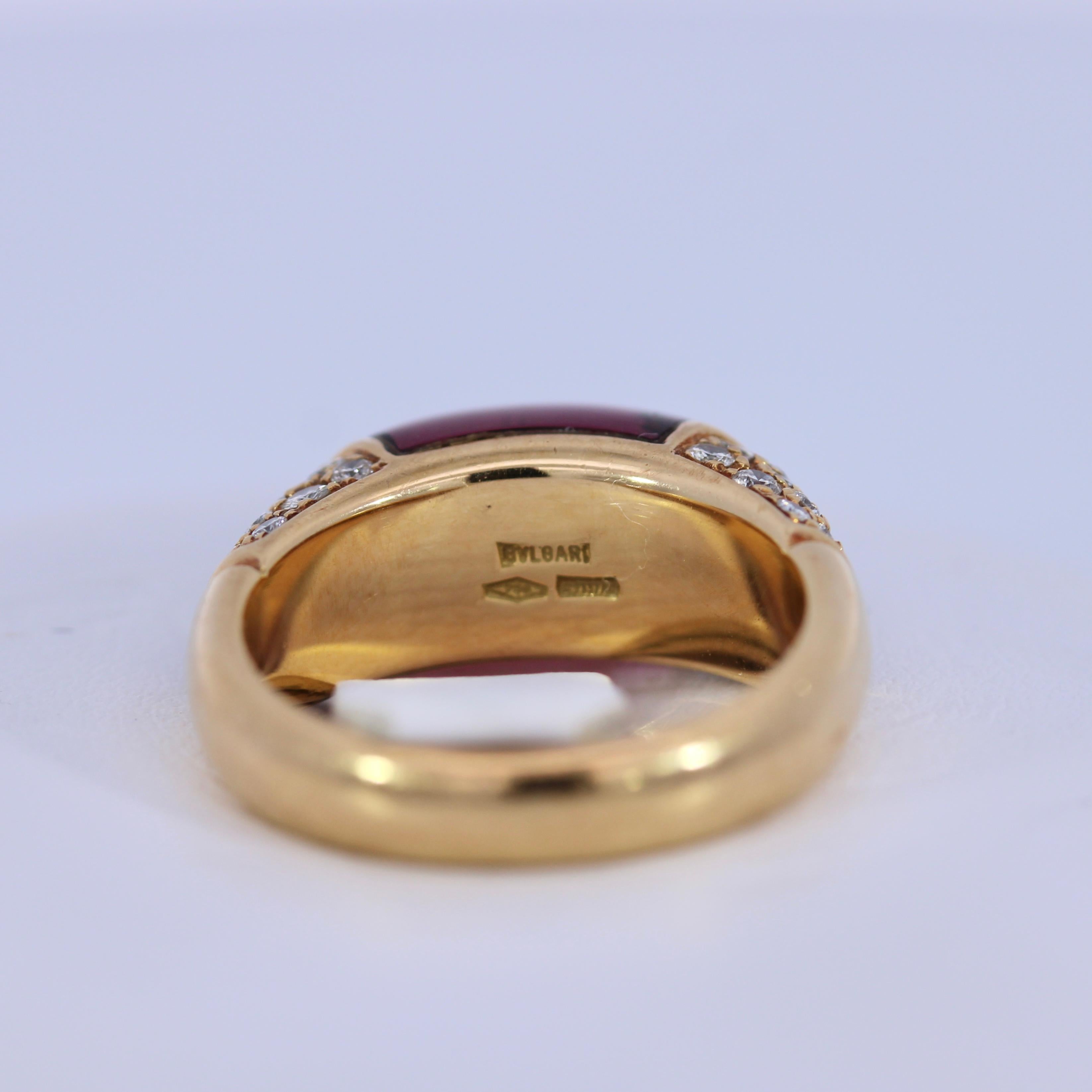 Women's Bvgari Tronchetto 18K Yellow Gold With Diamonds Ring