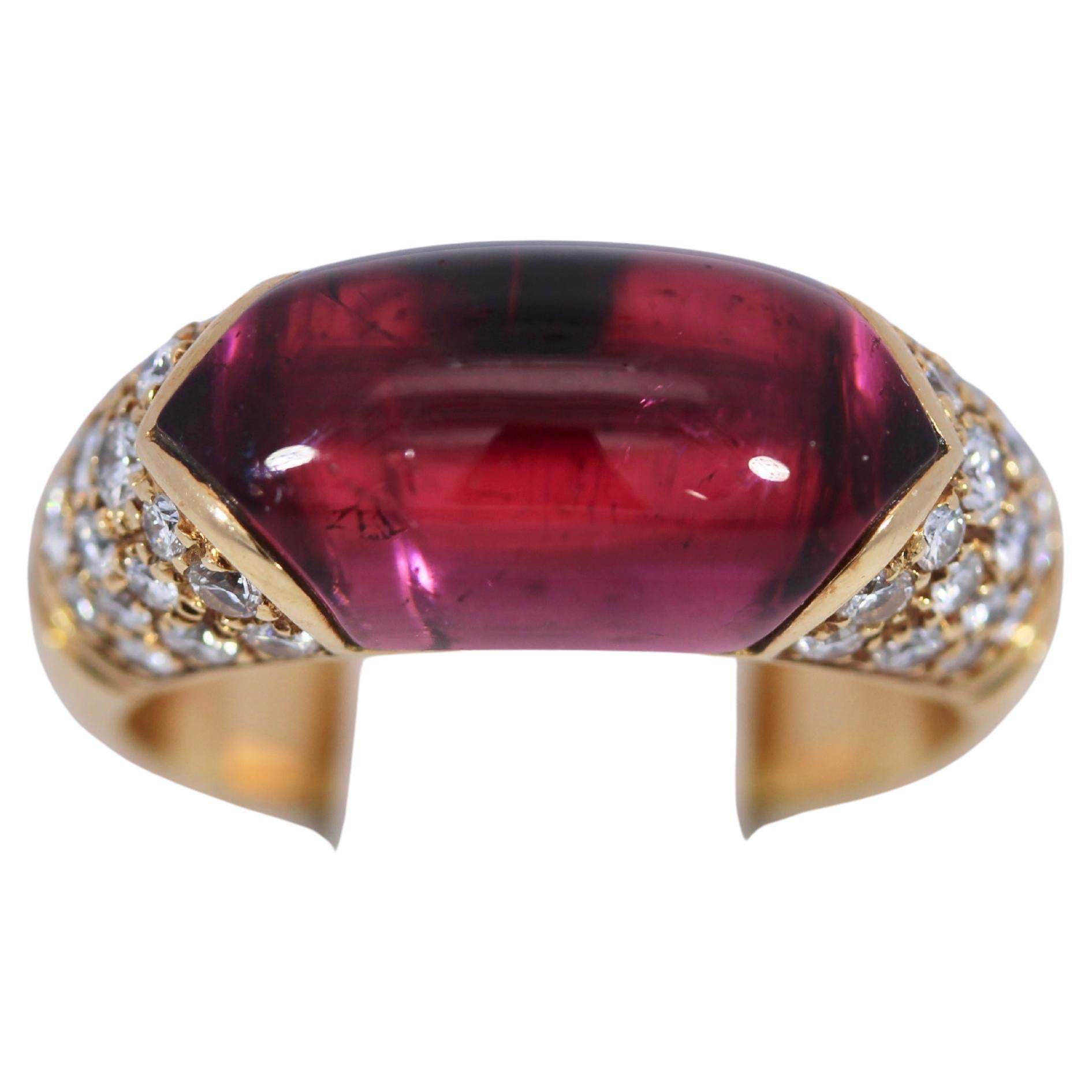Anillo Bvgari Tronchetto Oro Amarillo 18K Con Diamantes