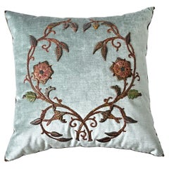 BVIZ Antique European Raised Gold Embroidery Pillow