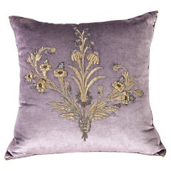 BVIZ Antique European Raised Gold Embroidery Pillow
