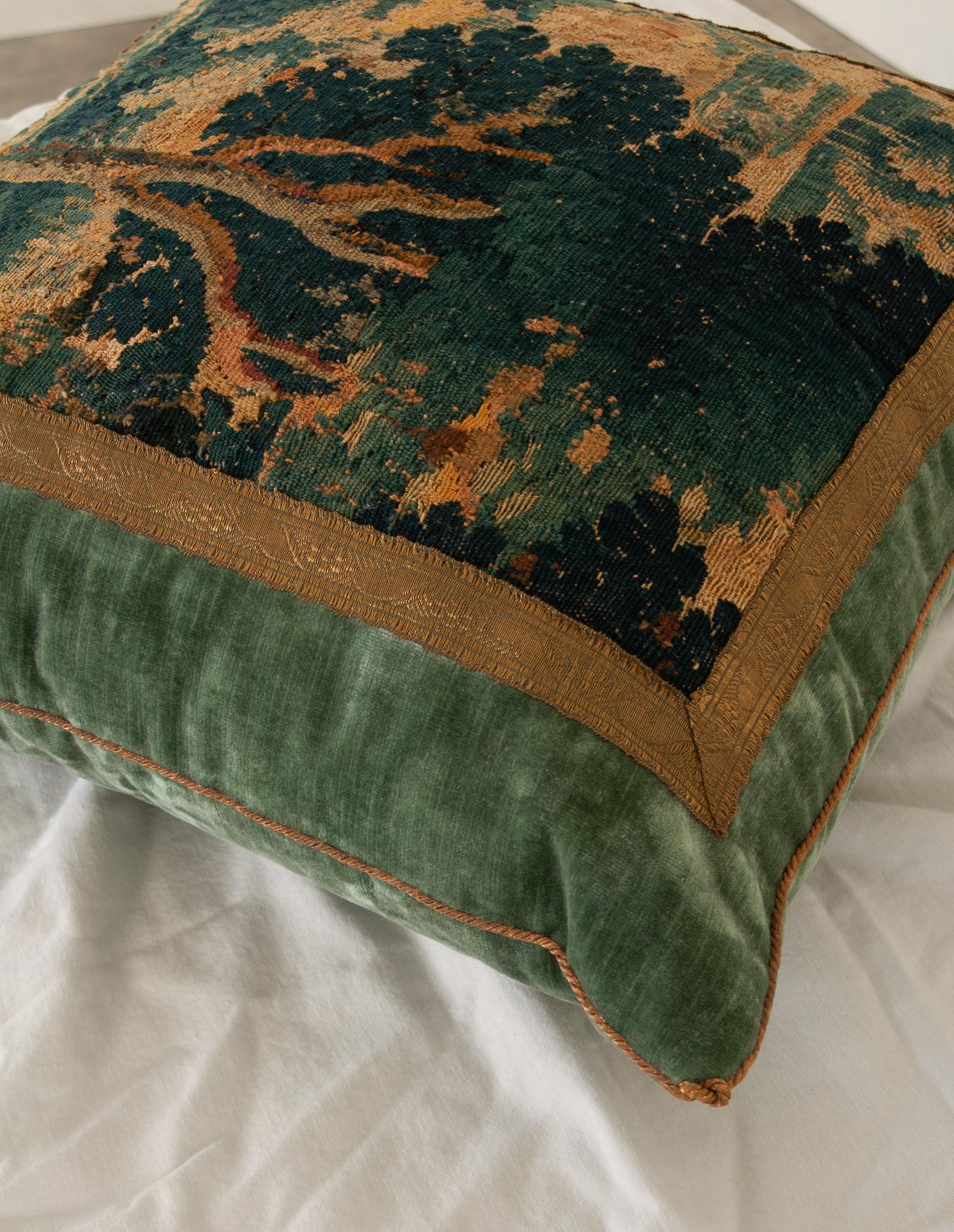 19th Century B.Viz Antique Tapestry Pillow
