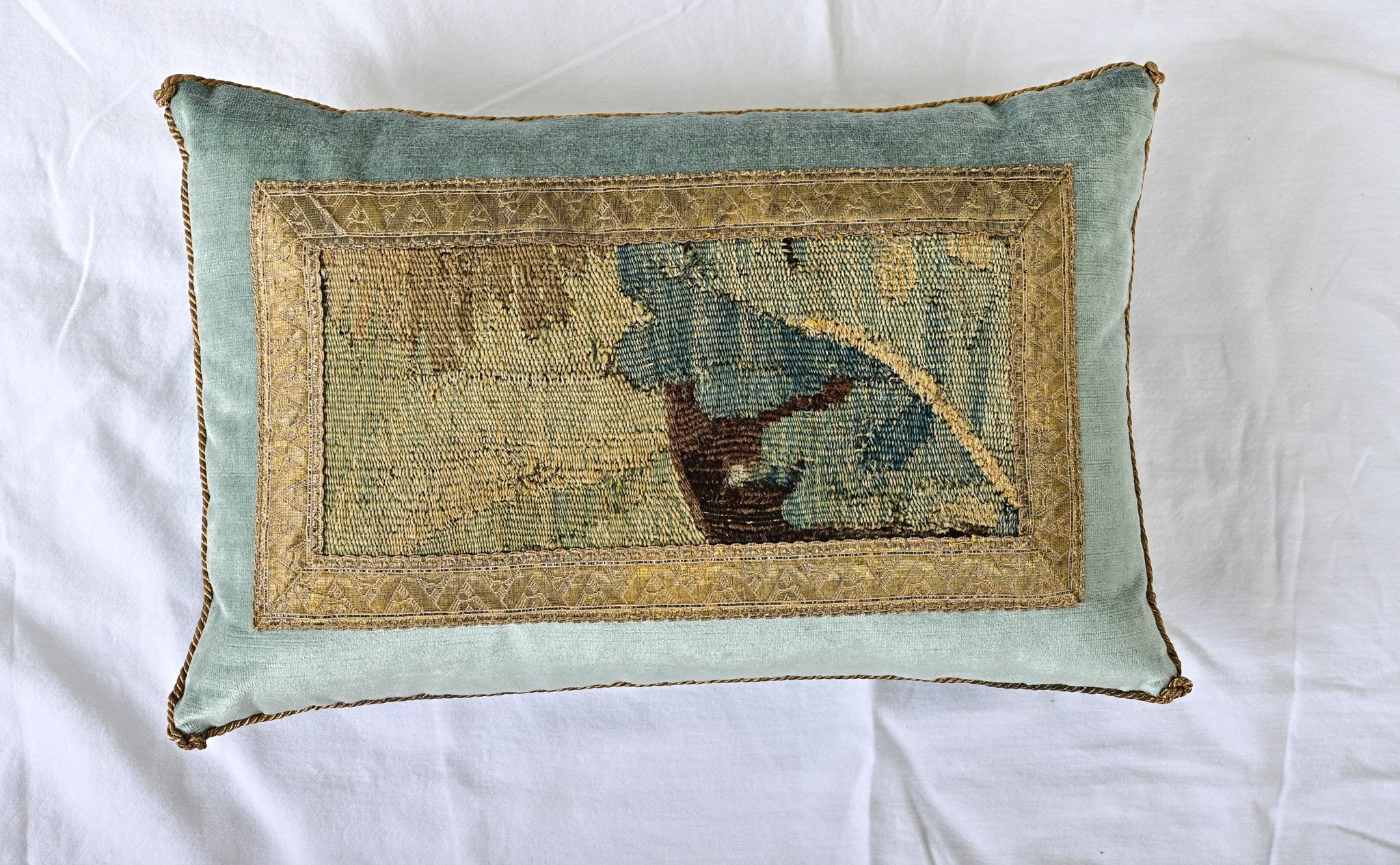 Other BVIZ Flemish 17th Century Tapestry Fragment Pillow
