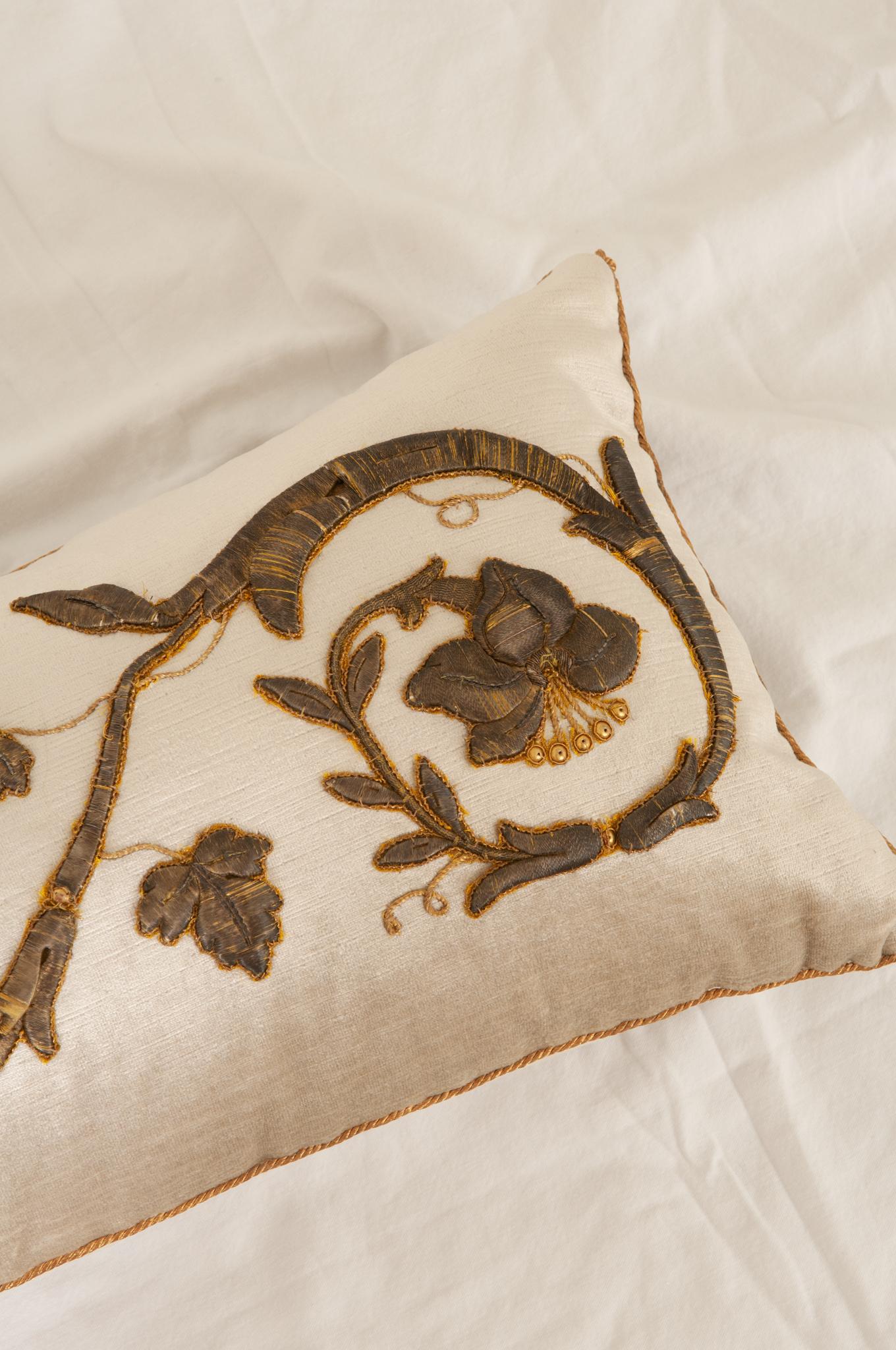 Other B.Viz Raised Gold Metallic Embroidery Pillow