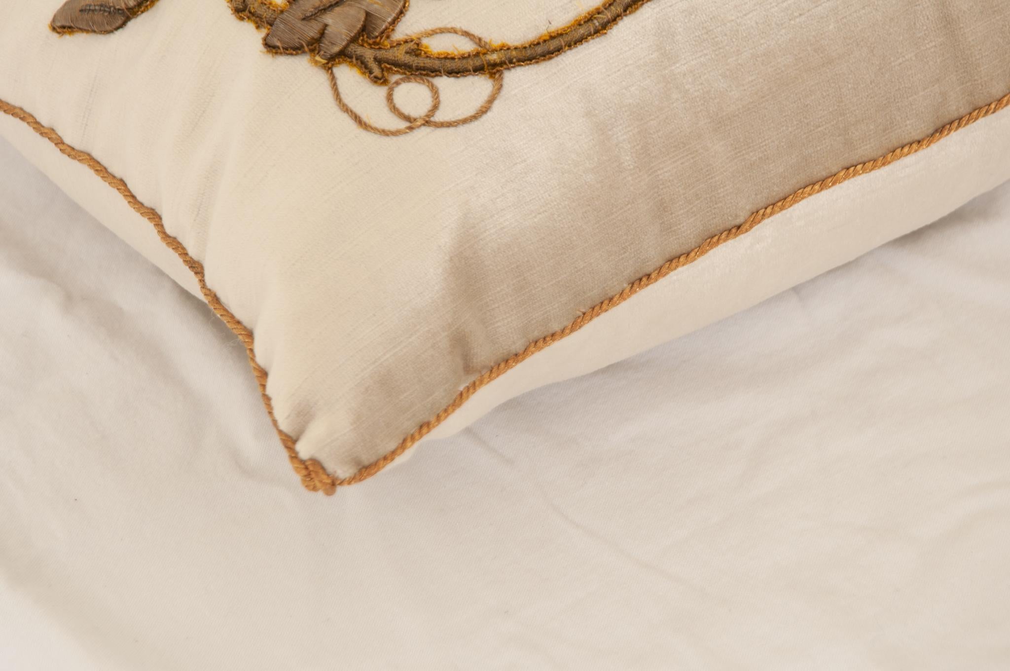 Contemporary B.Viz Raised Gold Metallic Embroidery Pillow