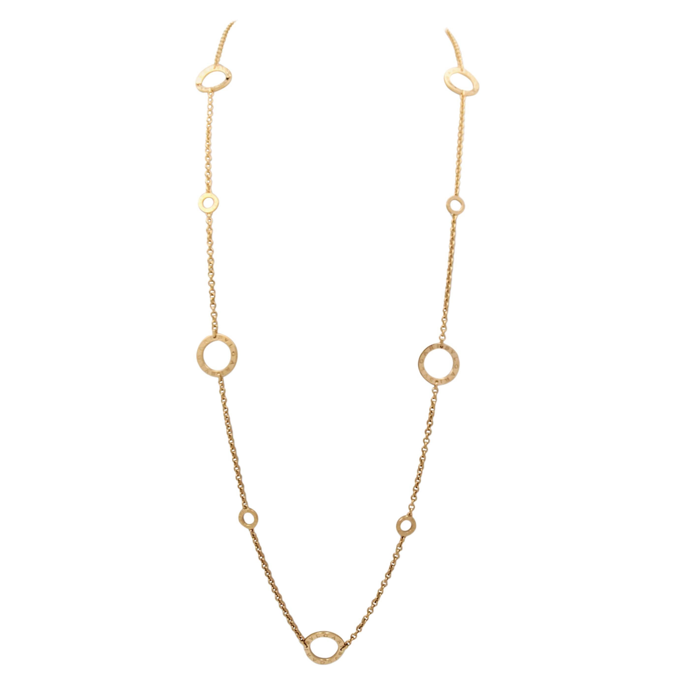 Bulgari Contemporary 18 Karat Gold Chain Bvlgari Necklace For Sale at ...