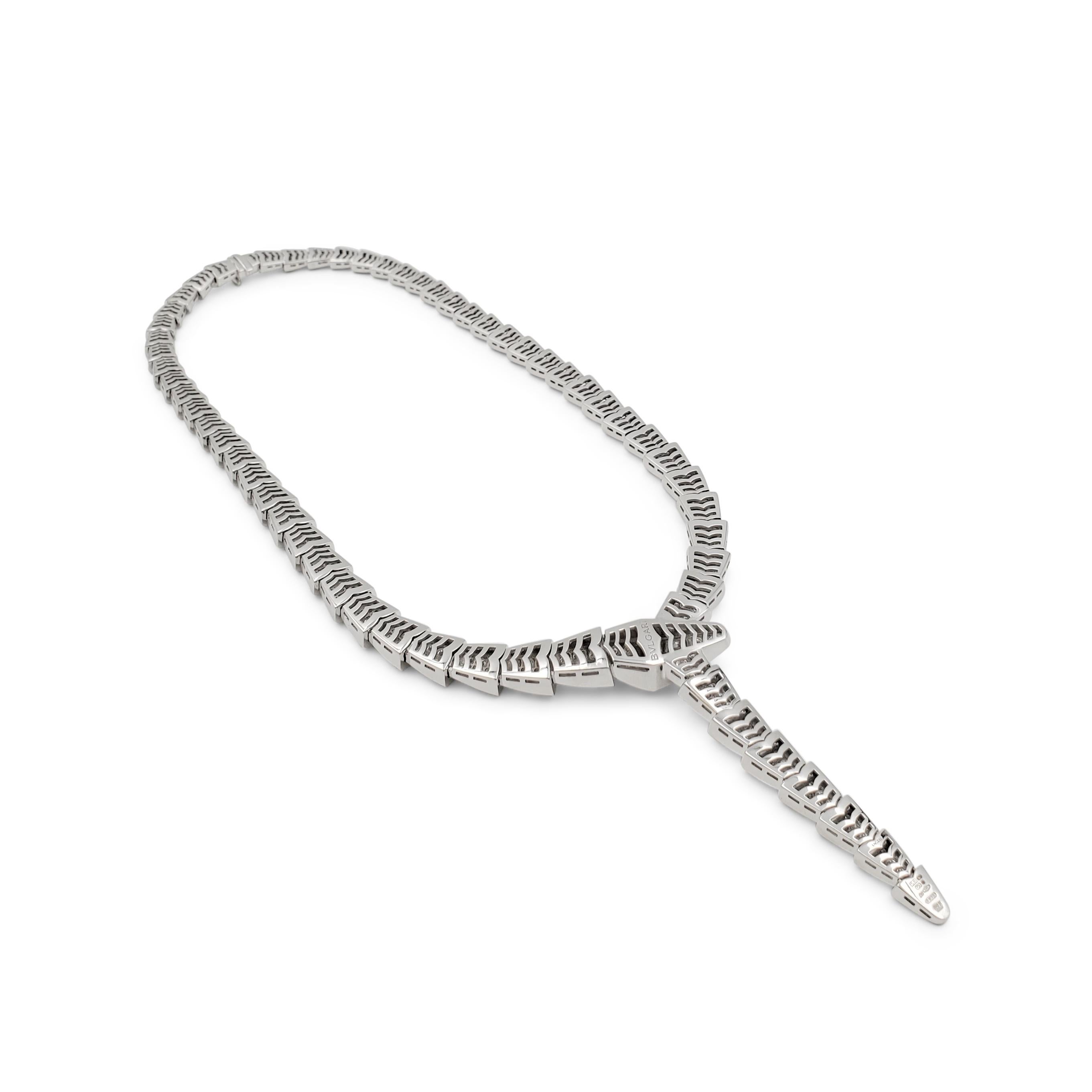 Bvlgari 'Serpenti Viper' White Gold and Diamond Necklace 1
