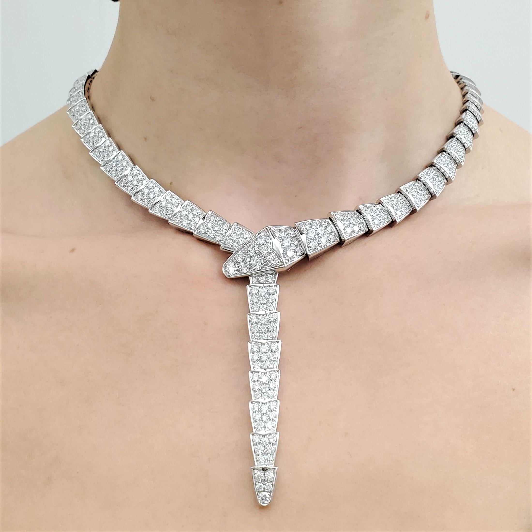 Bvlgari 'Serpenti Viper' White Gold and Diamond Necklace 6