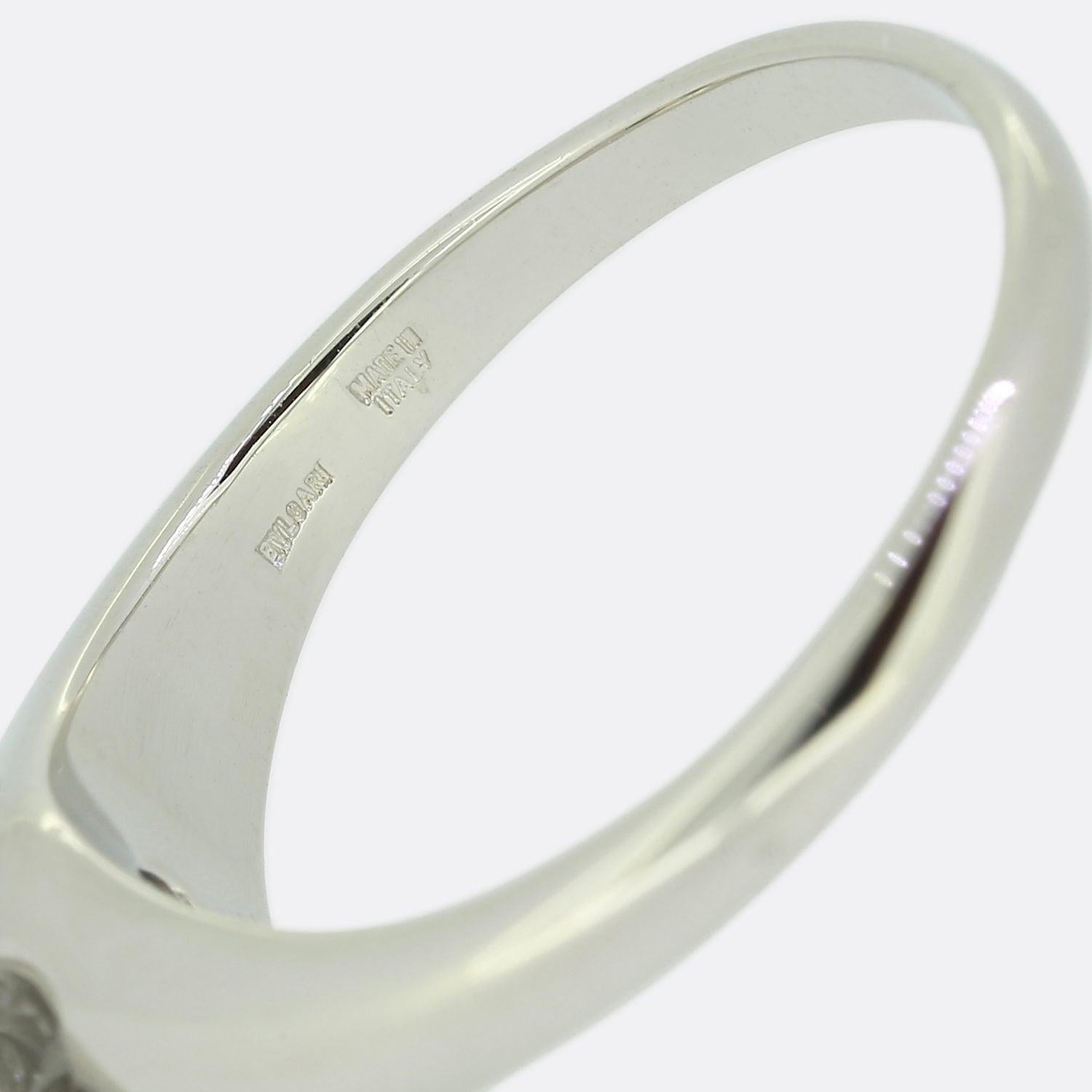 Anello di fidanzamento Bvlgari con corona di diamanti da 0,35 carati In condizioni buone in vendita a London, GB
