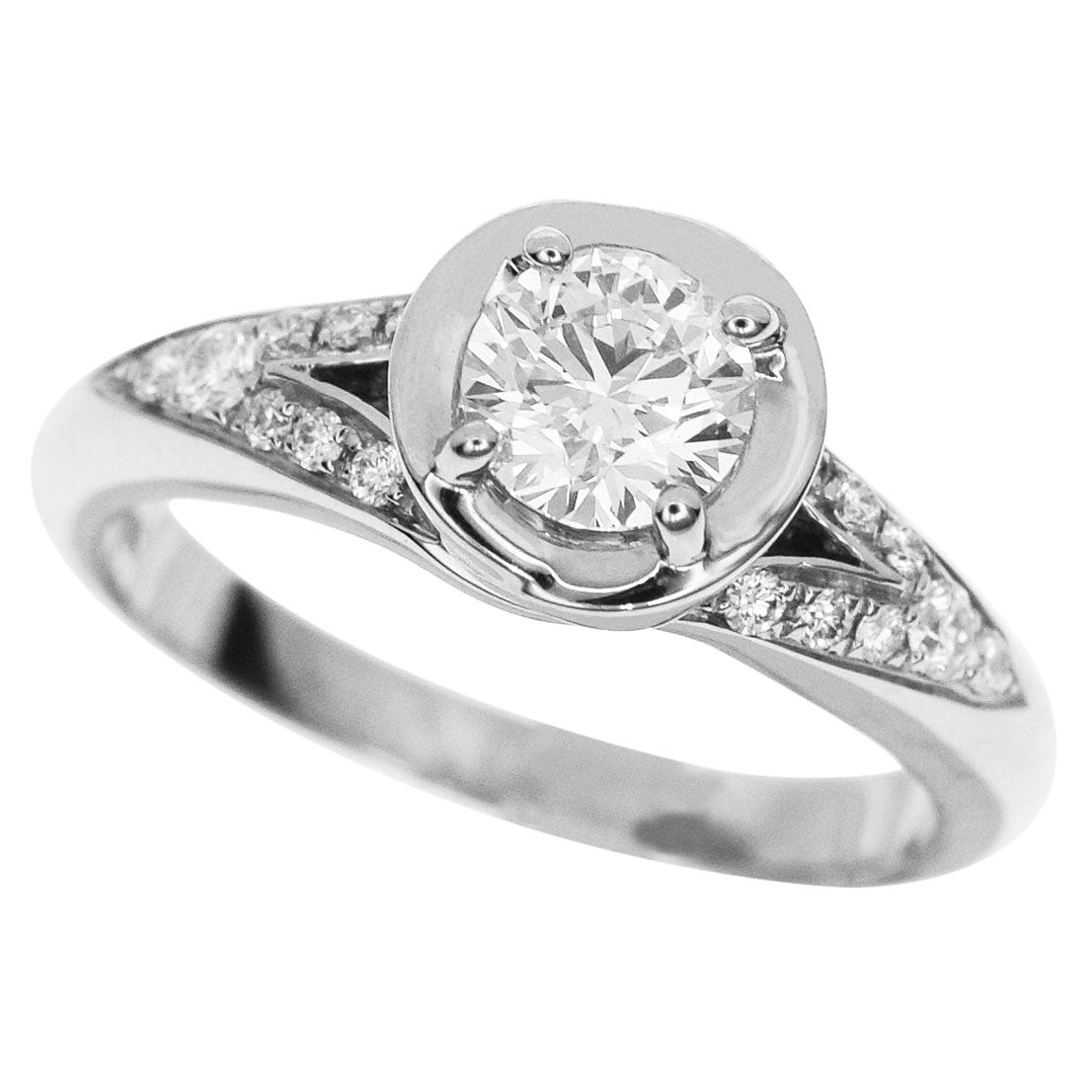 Bvlgari 0.40 Carat Diamond Platinum Incontro Damore Solitaire Ring For Sale