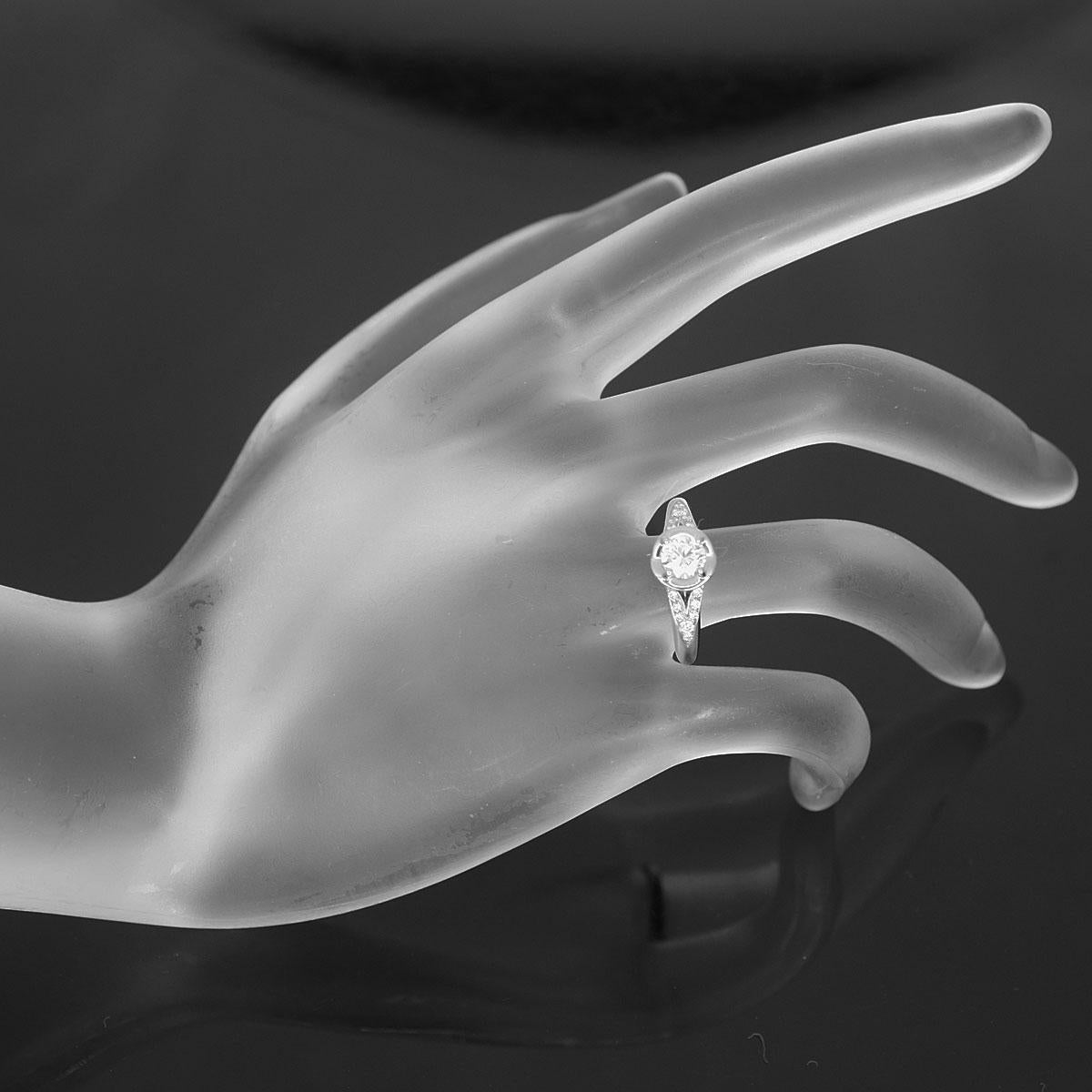Round Cut Bvlgari 0.40 Carat Diamond Platinum Incontro Damore Solitaire Ring For Sale