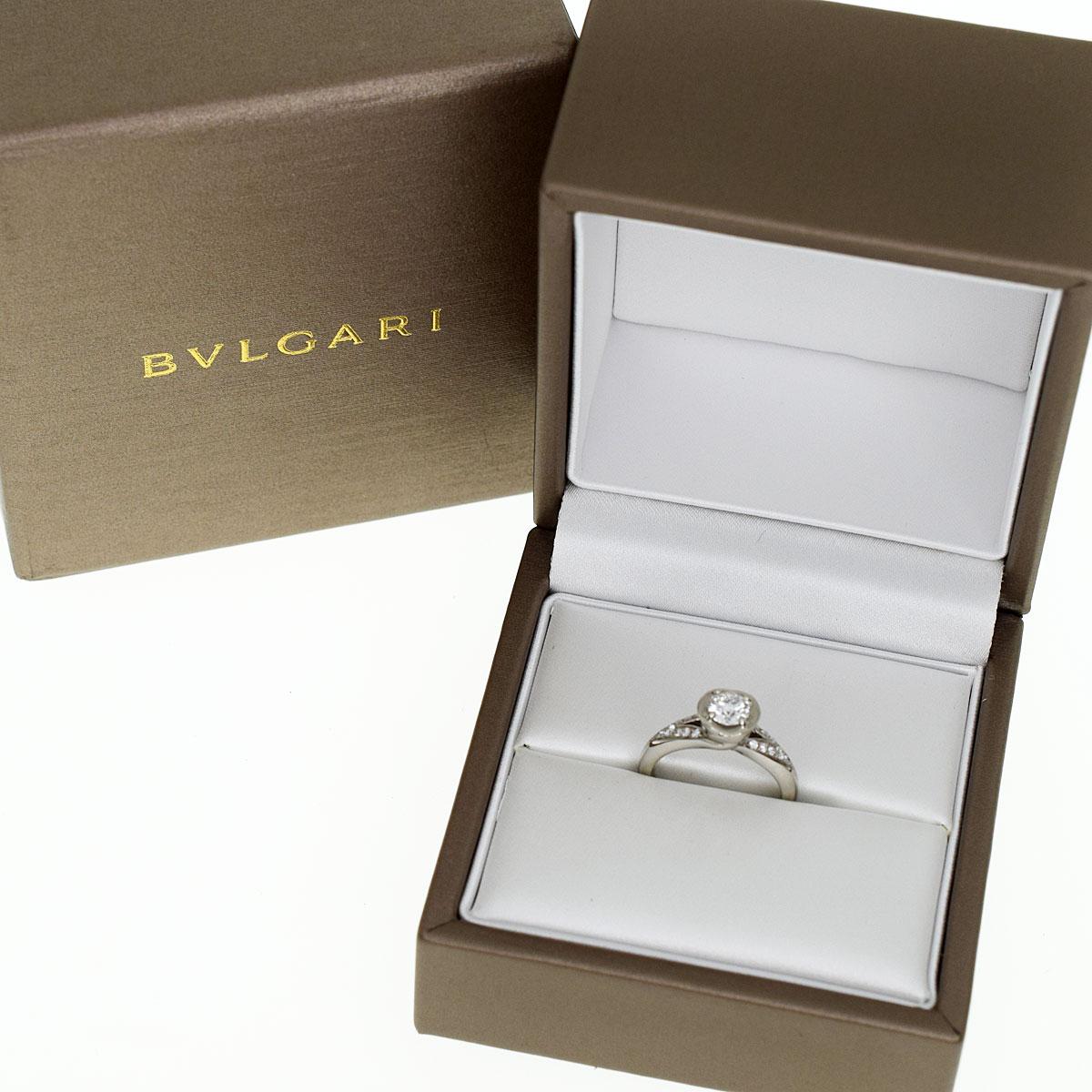 Bvlgari 0.40 Carat Diamond Platinum Incontro Damore Solitaire Ring In Good Condition For Sale In Tokyo, JP