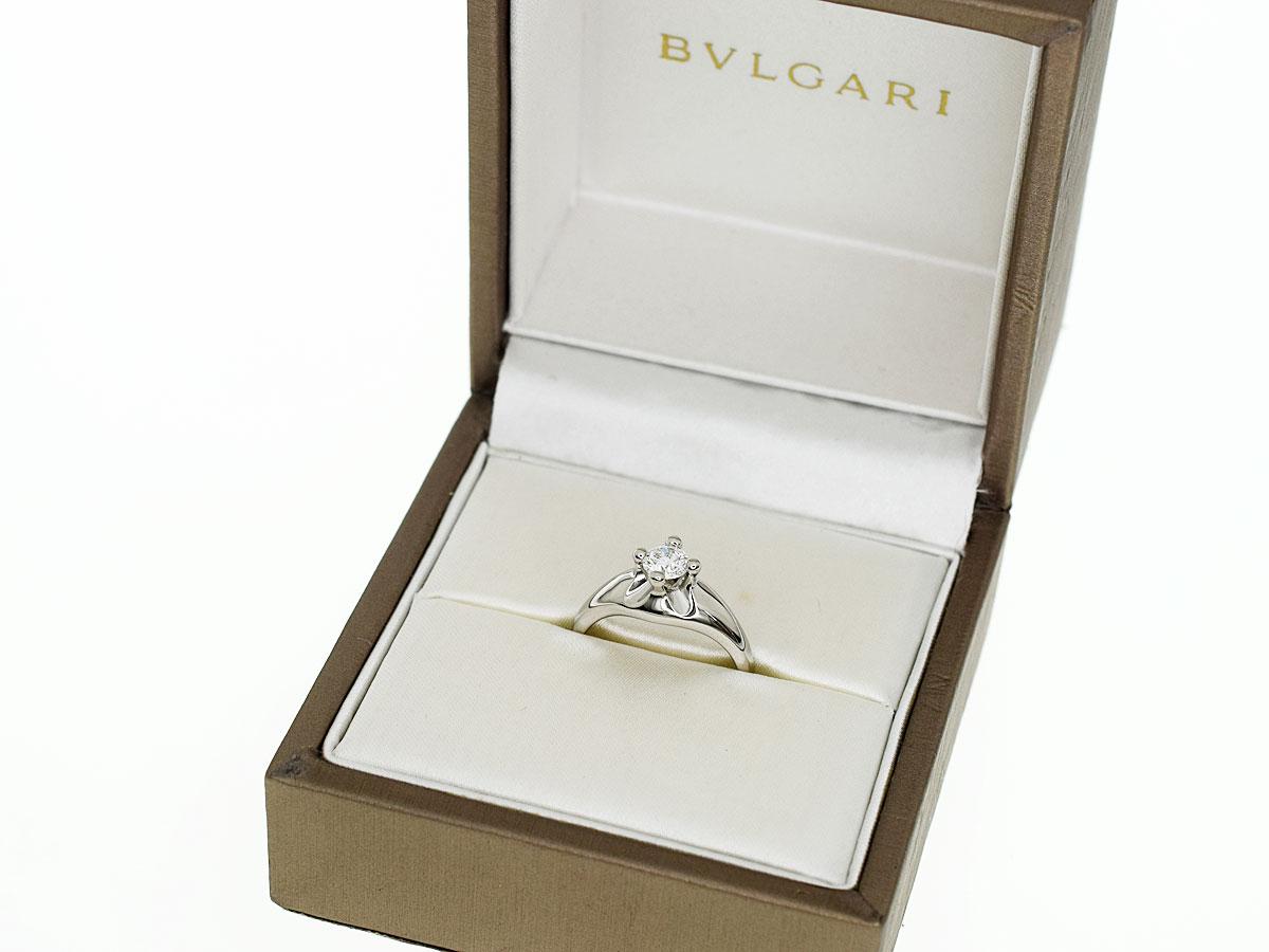 Bvlgari 0.40 Carat Diamond Platinum Solitaire Corona Ring 3