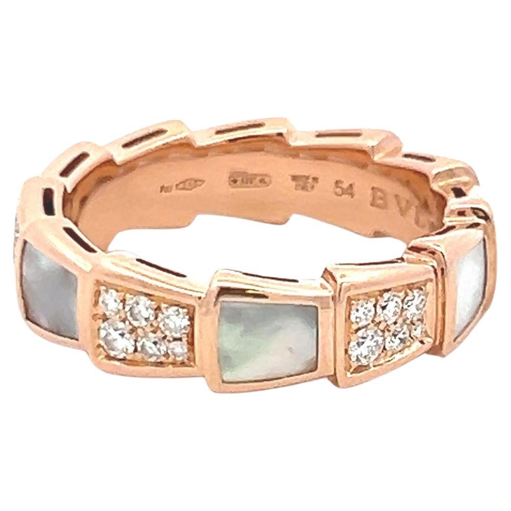 Bvlgari 0,41 Carati Diamante Brillante Rotondo Oro Giallo 18 Carati Serpenti Anello