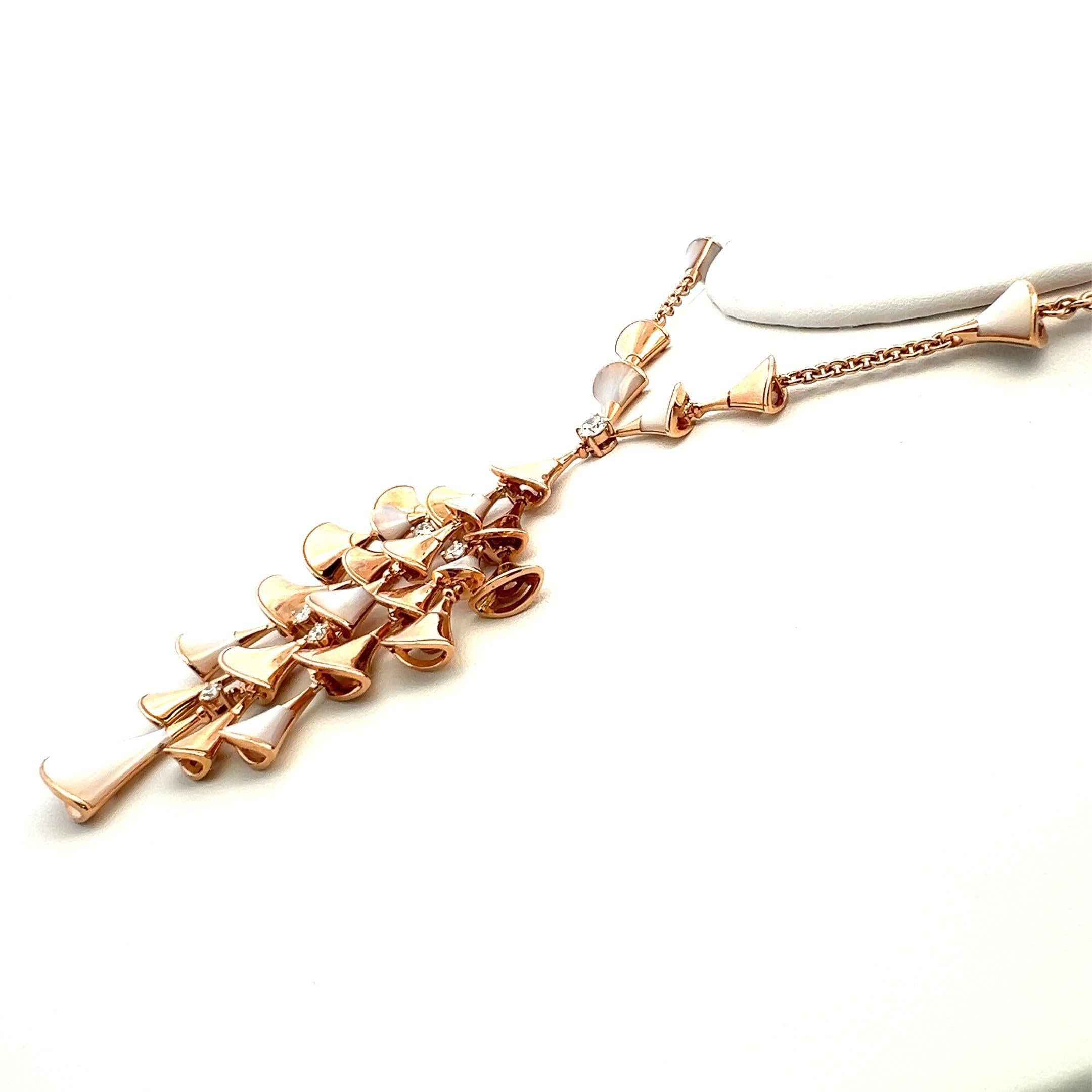 Bvlgari Collar Colgante Diamante Brillante Redondo 0,75 Quilates Oro Rosa 18 Kilates Corte brillante en venta